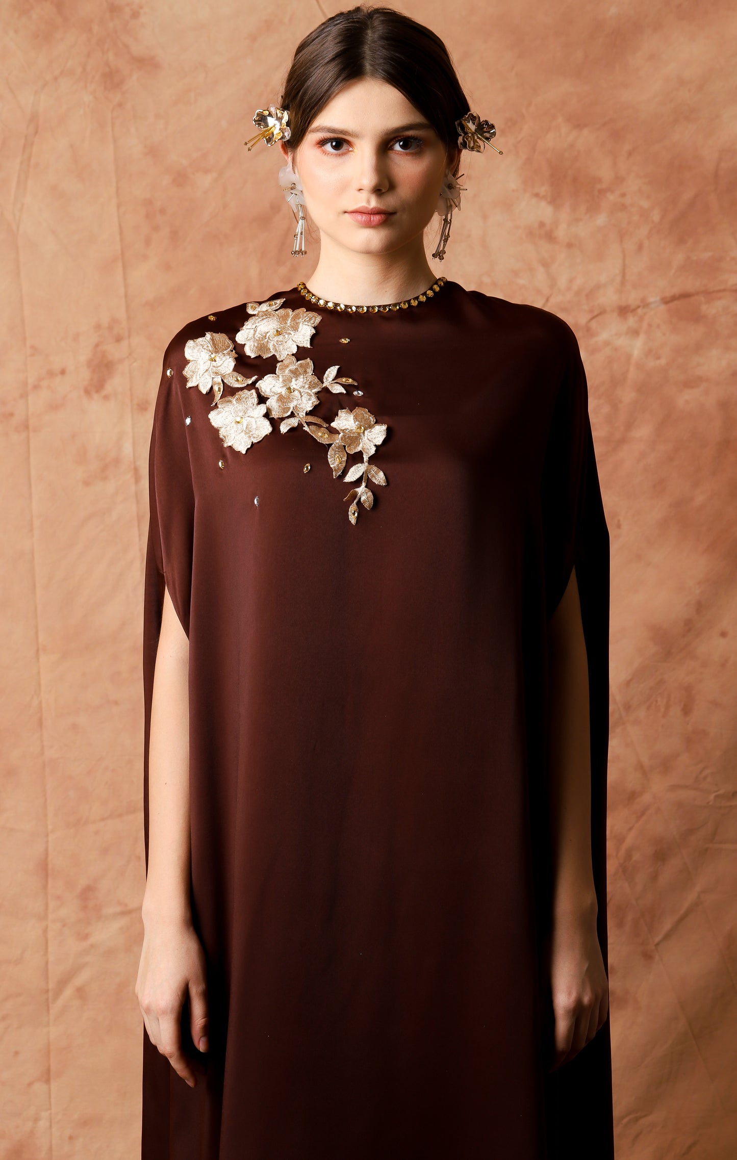 Brave - Brown with Embroidery Kaftan