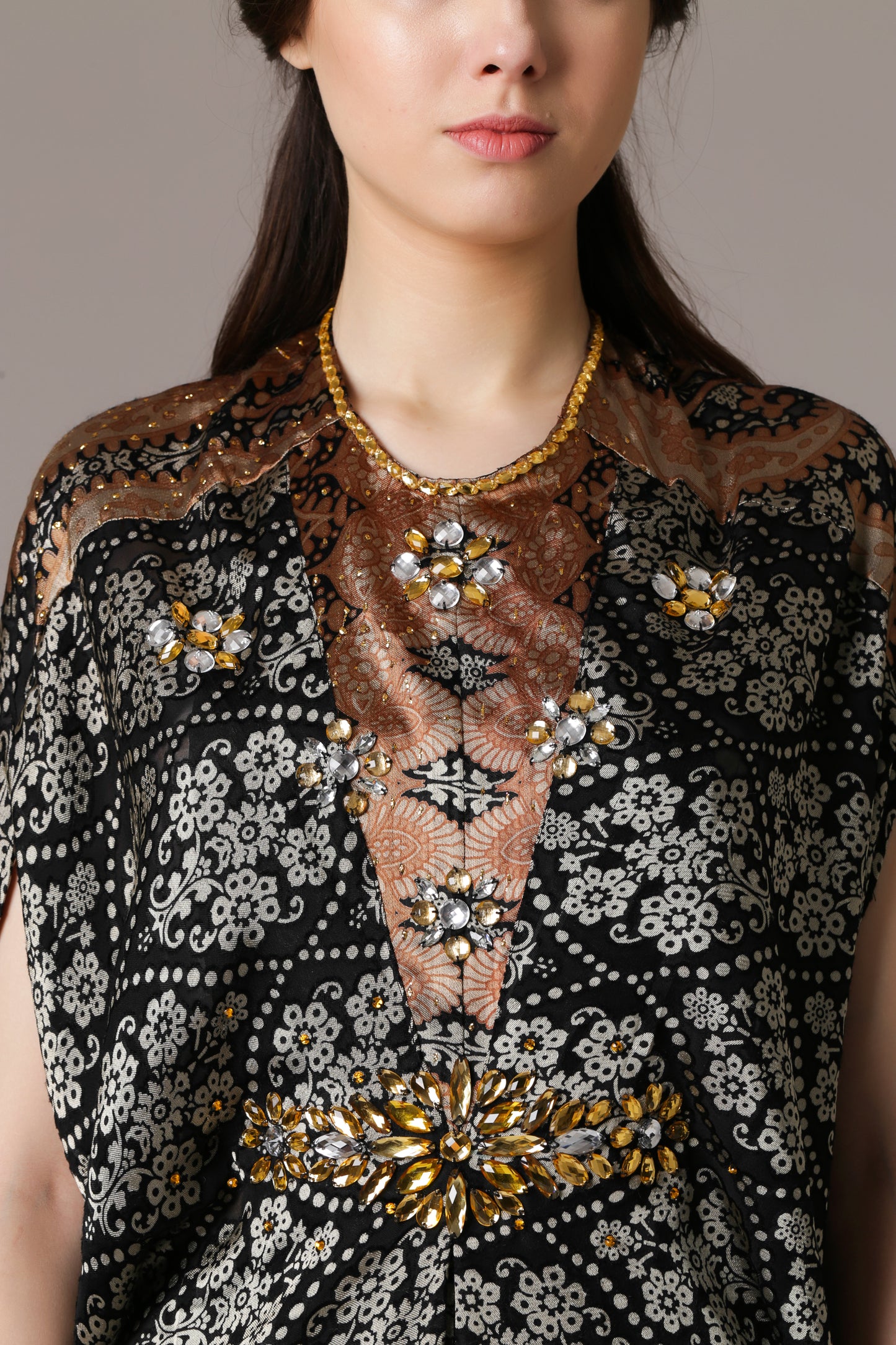 Innocence - Black Baroque Kaftan