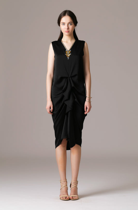 Sincere - Black Midi Dress