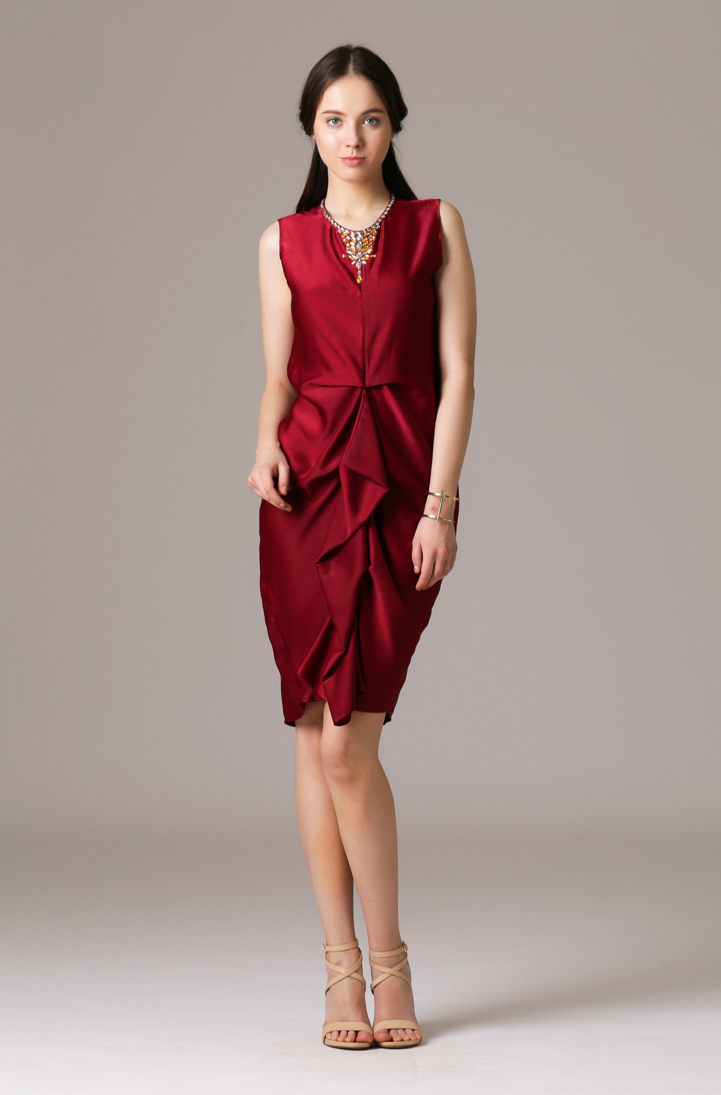 Sincere - Maroon Midi Dress