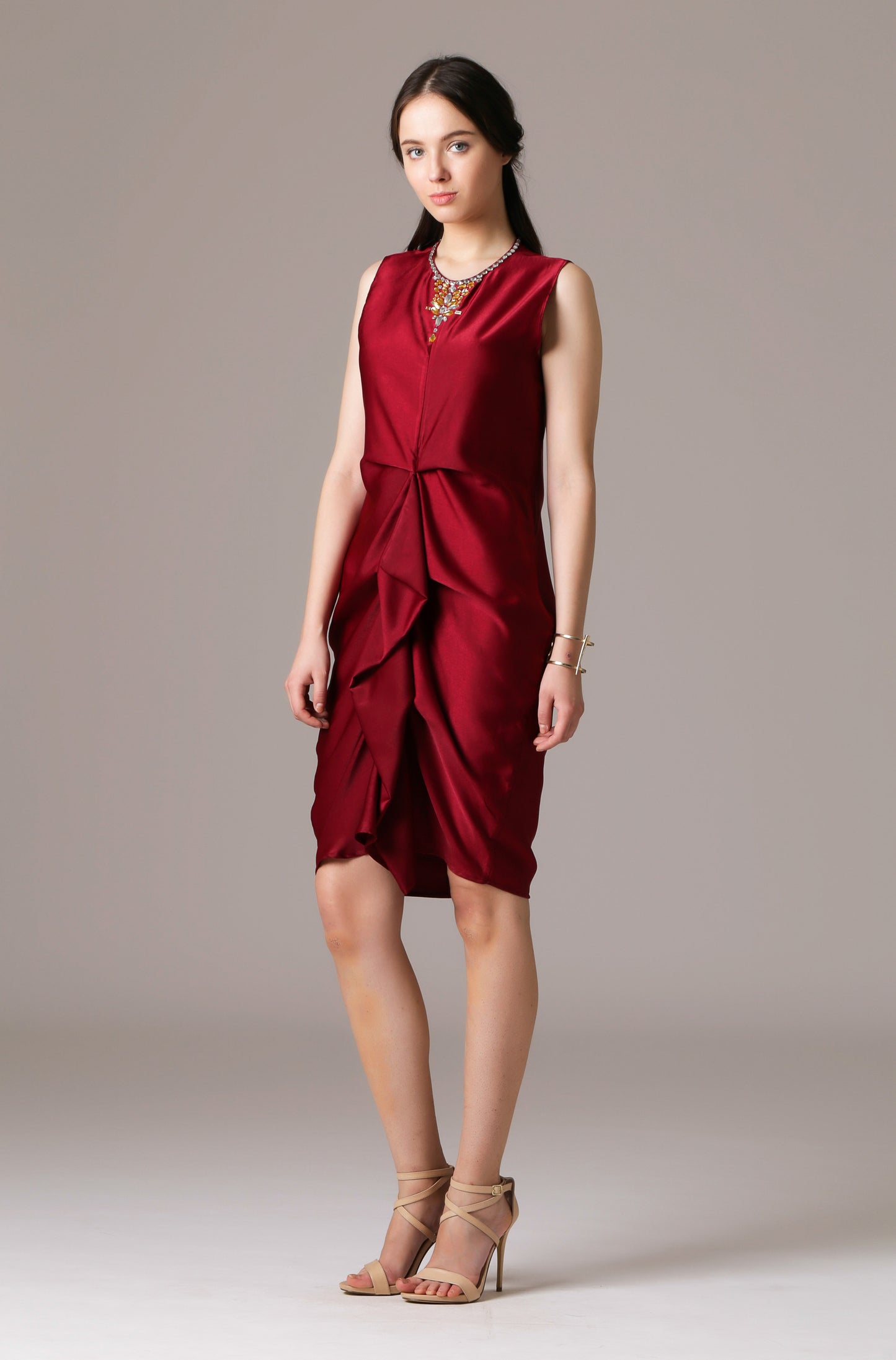 Sincere - Maroon Midi Dress