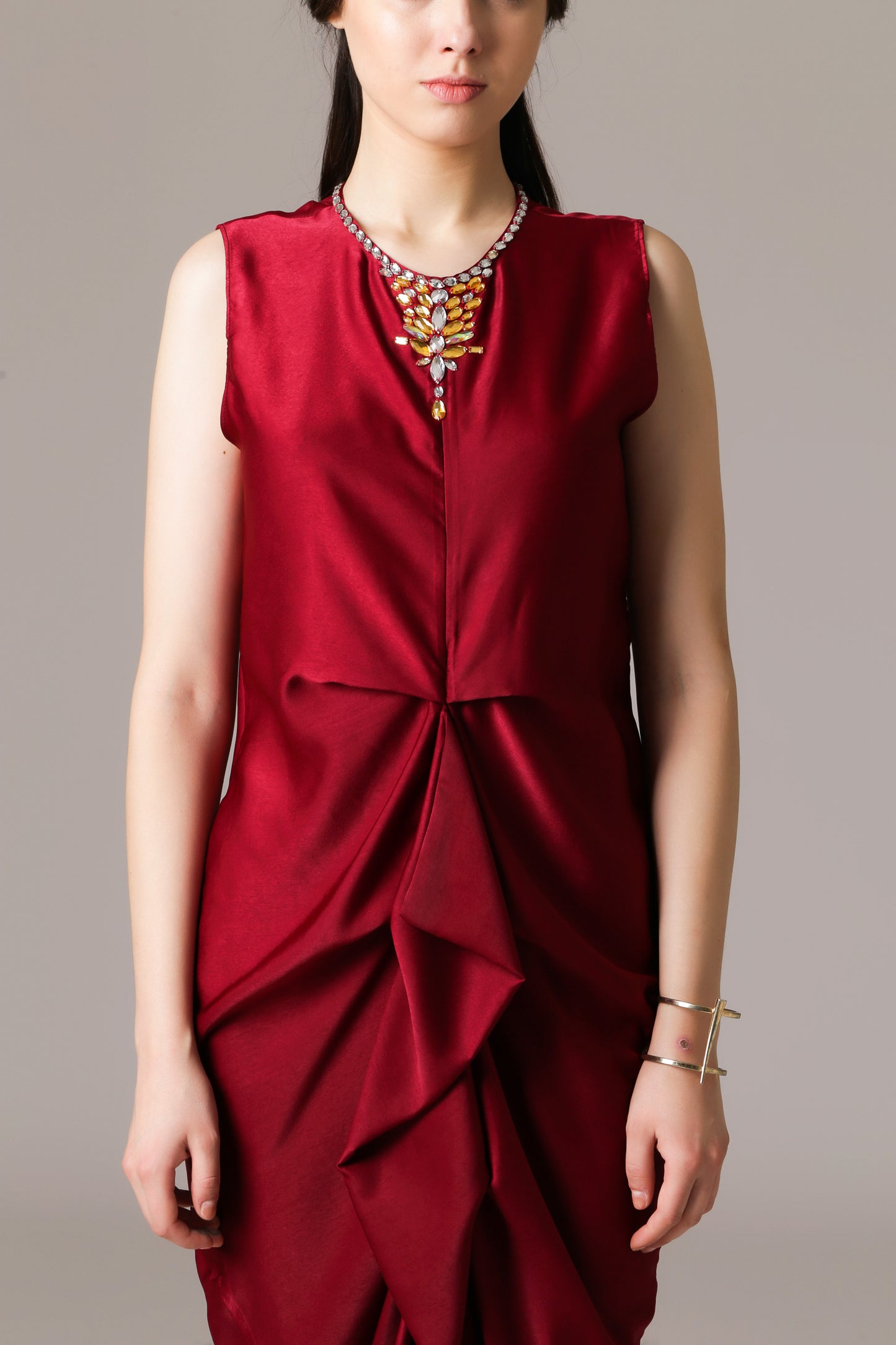 Sincere - Maroon Midi Dress
