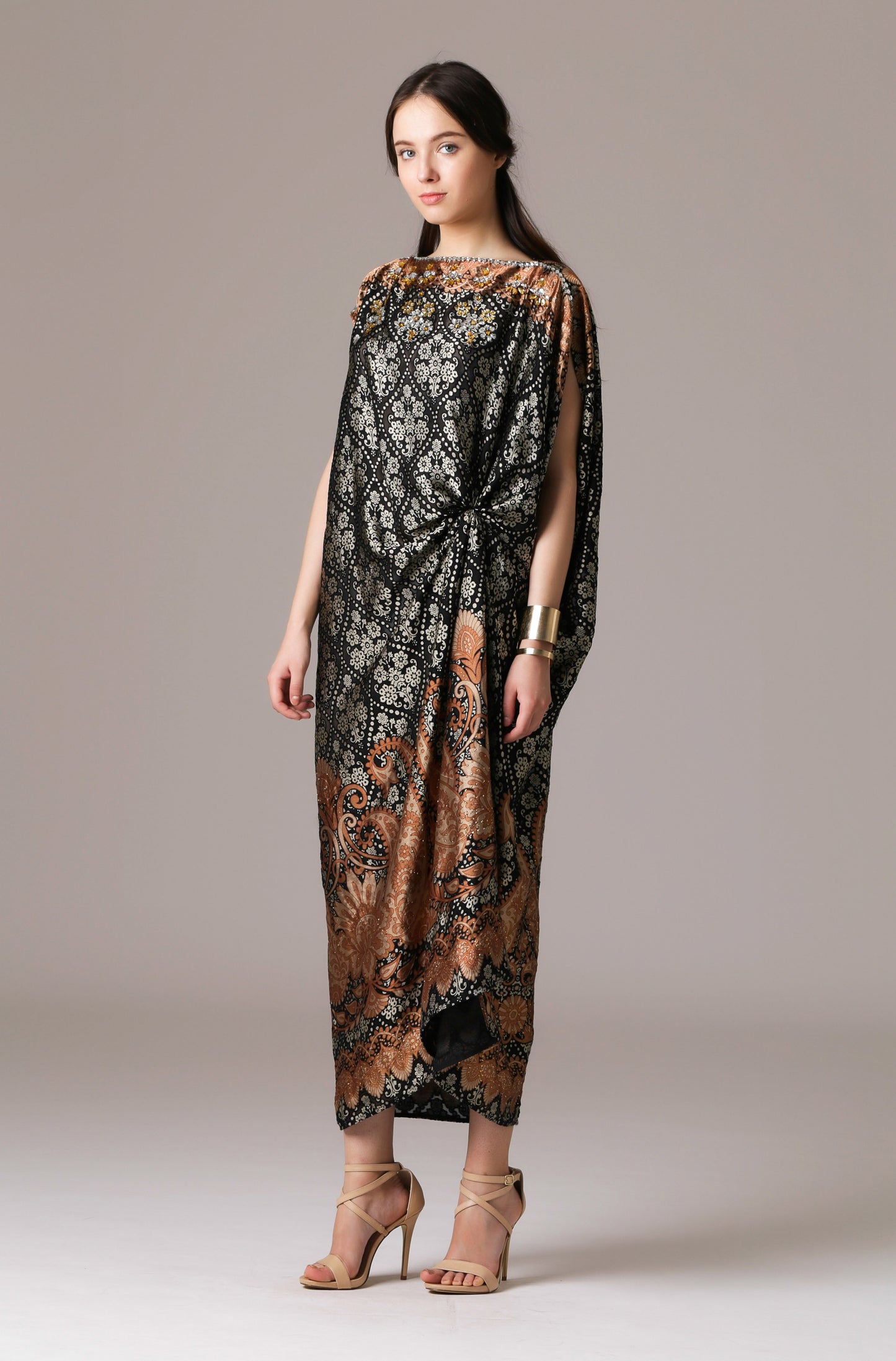 Modesty - Black Baroque Kaftan