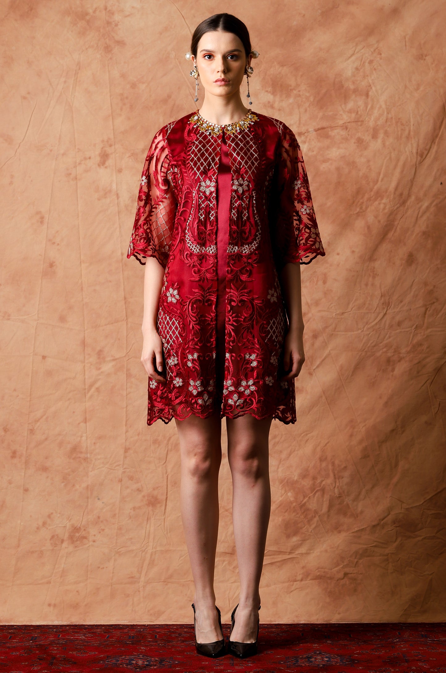 Fearless - Maroon Midi Dress