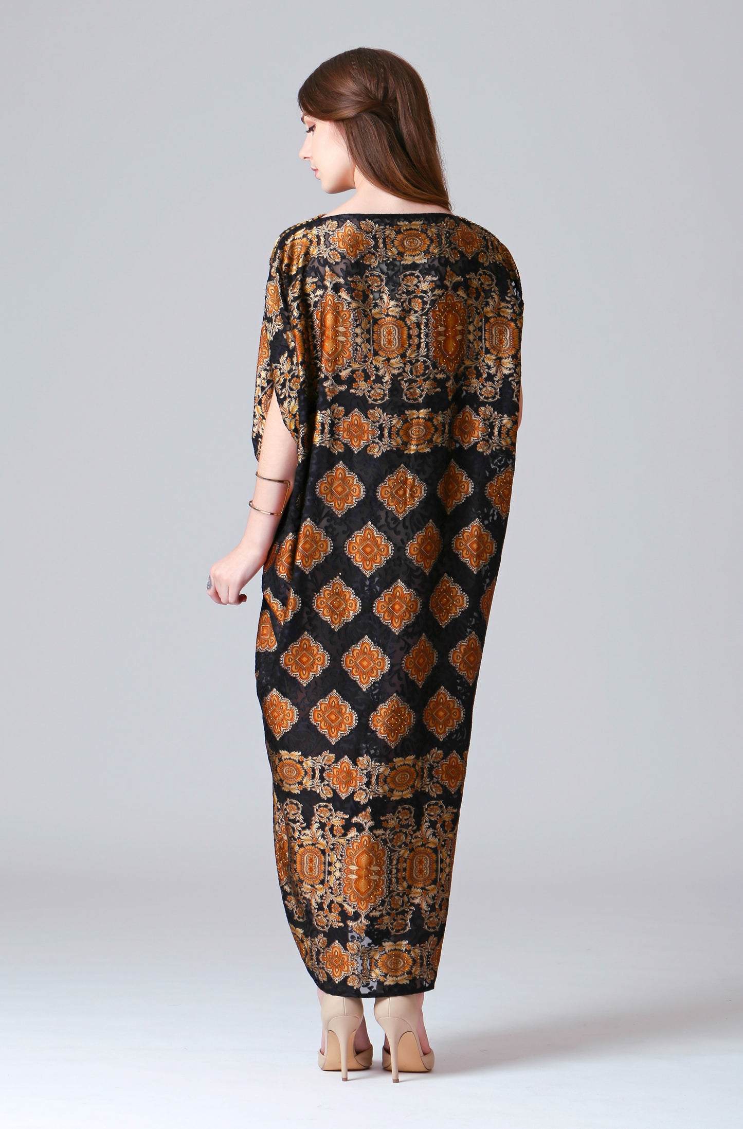 Modesty - Black Gold Baroque Kaftan