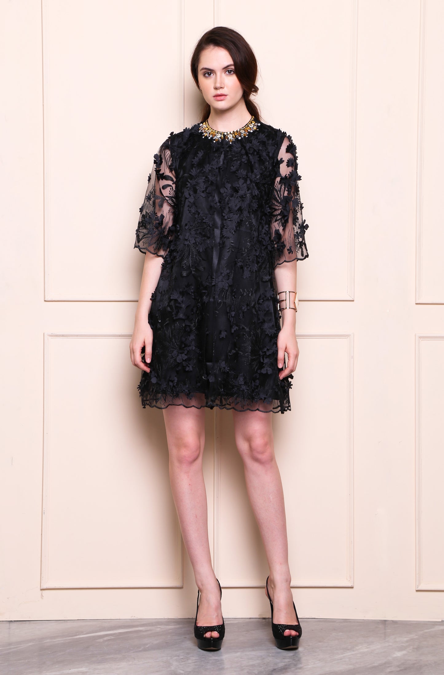 Fearless - Black Floral Dress