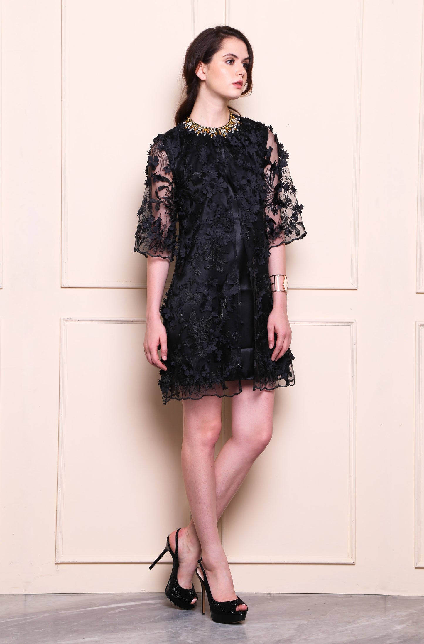 Fearless - Black Floral Dress