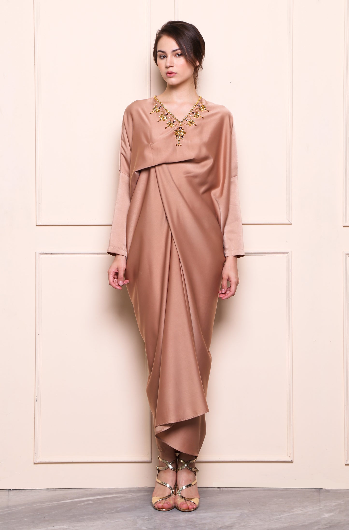 Wise - Light Brown Long Sleeve Kaftan