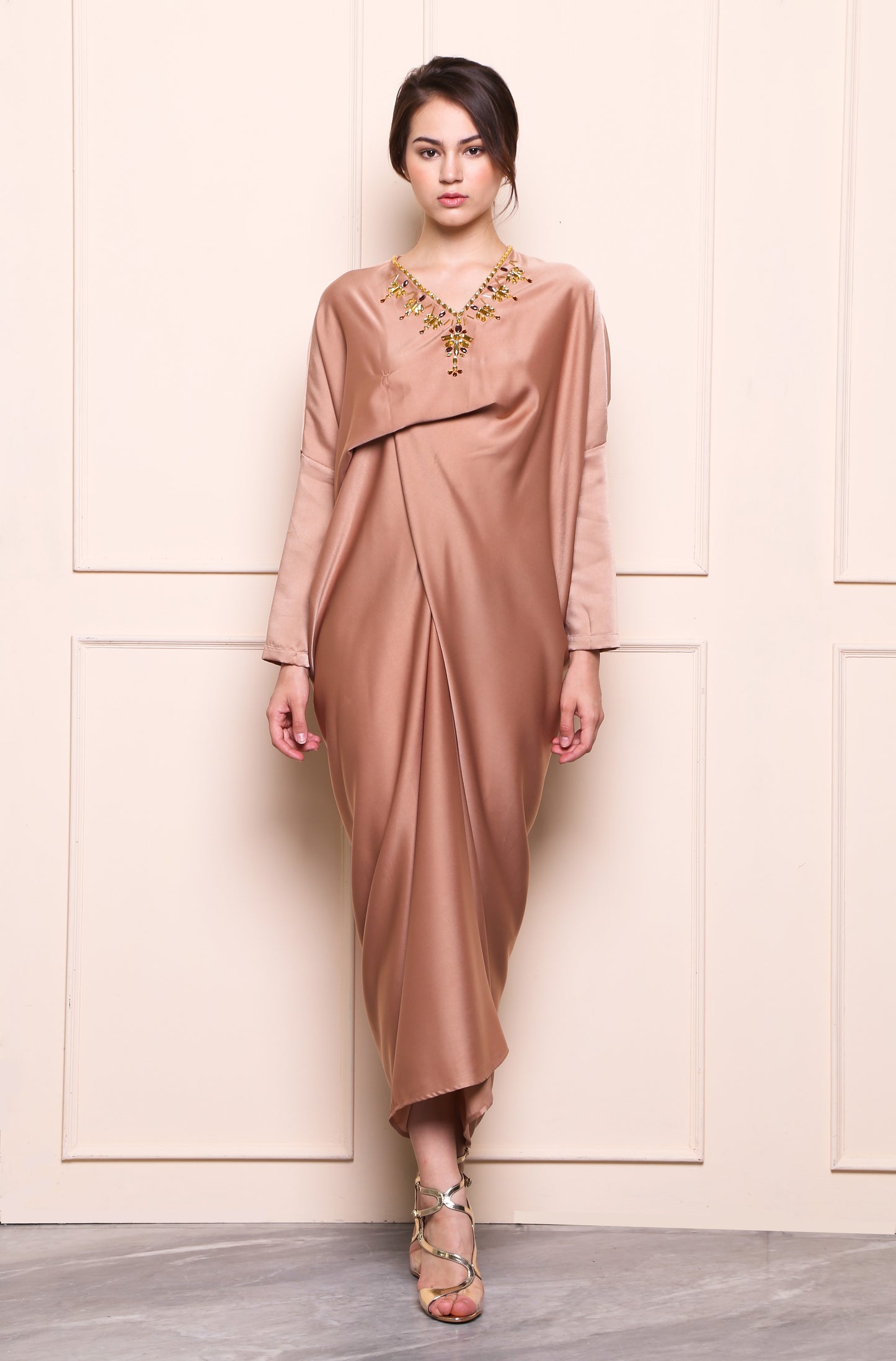 Wise - Light Brown Long Sleeve Kaftan