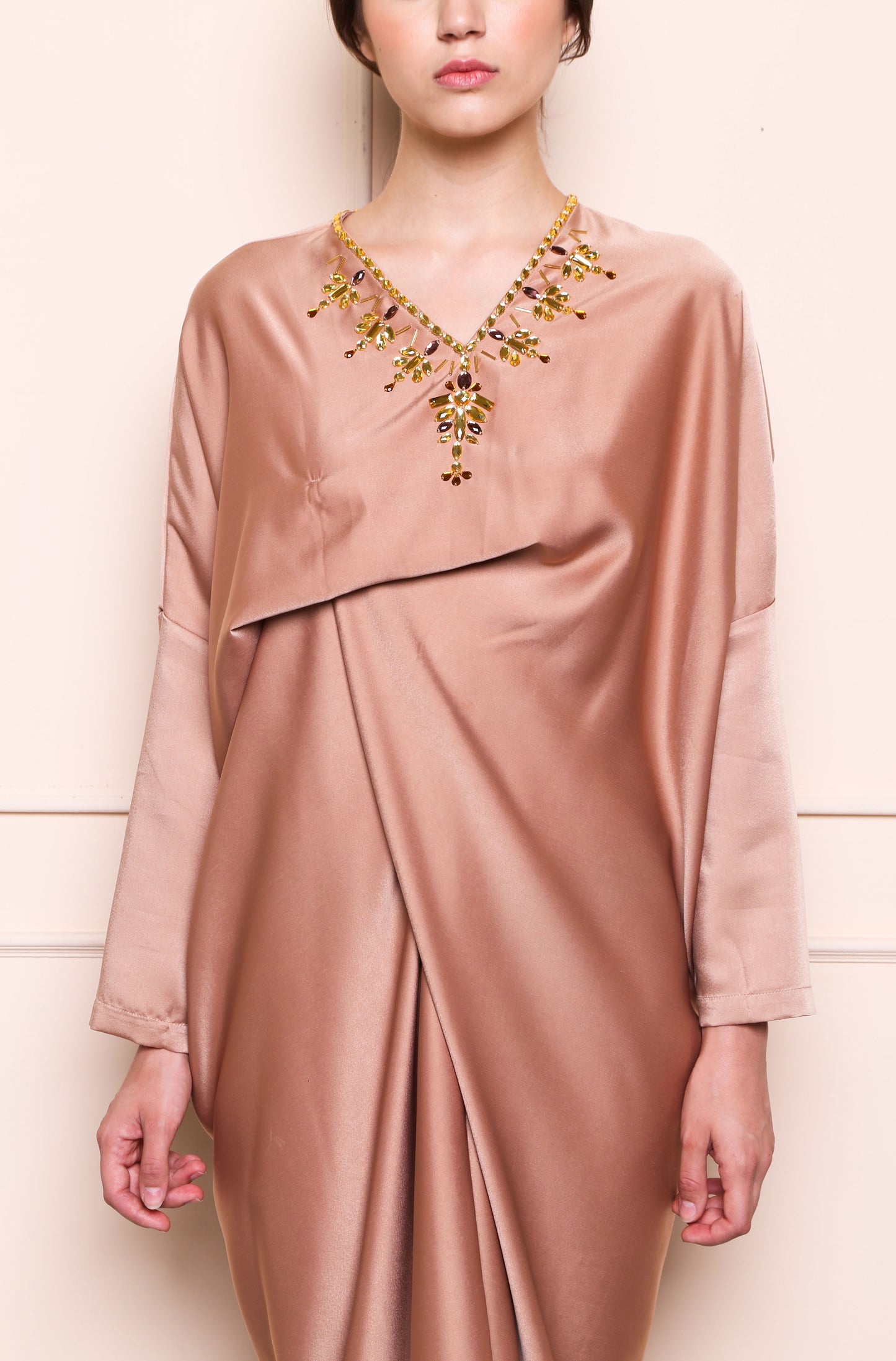 Wise - Light Brown Long Sleeve Kaftan