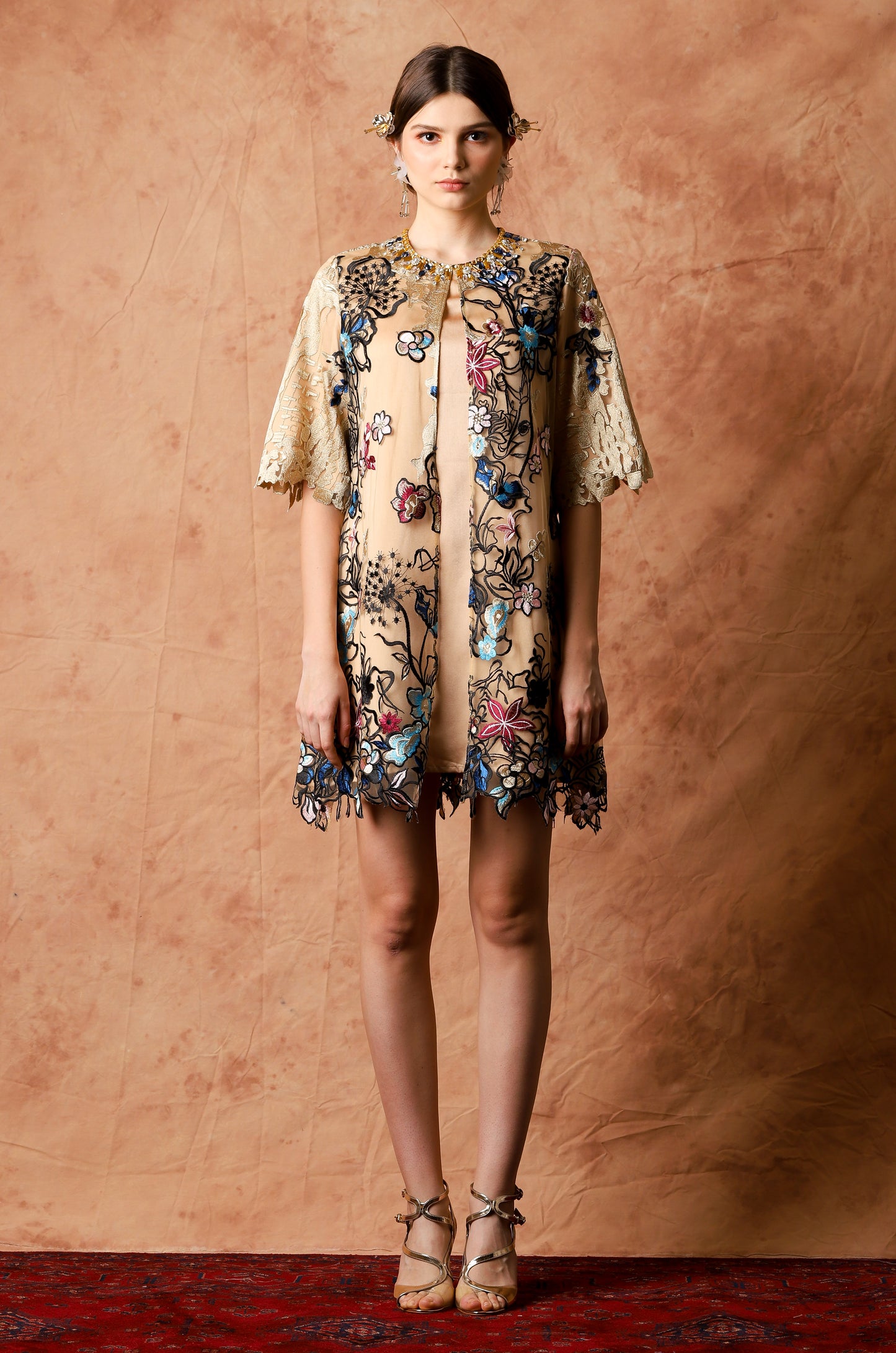 Fearless - Gold Garden Midi Dress