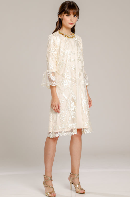 Fearless - White Lace Midi Dress