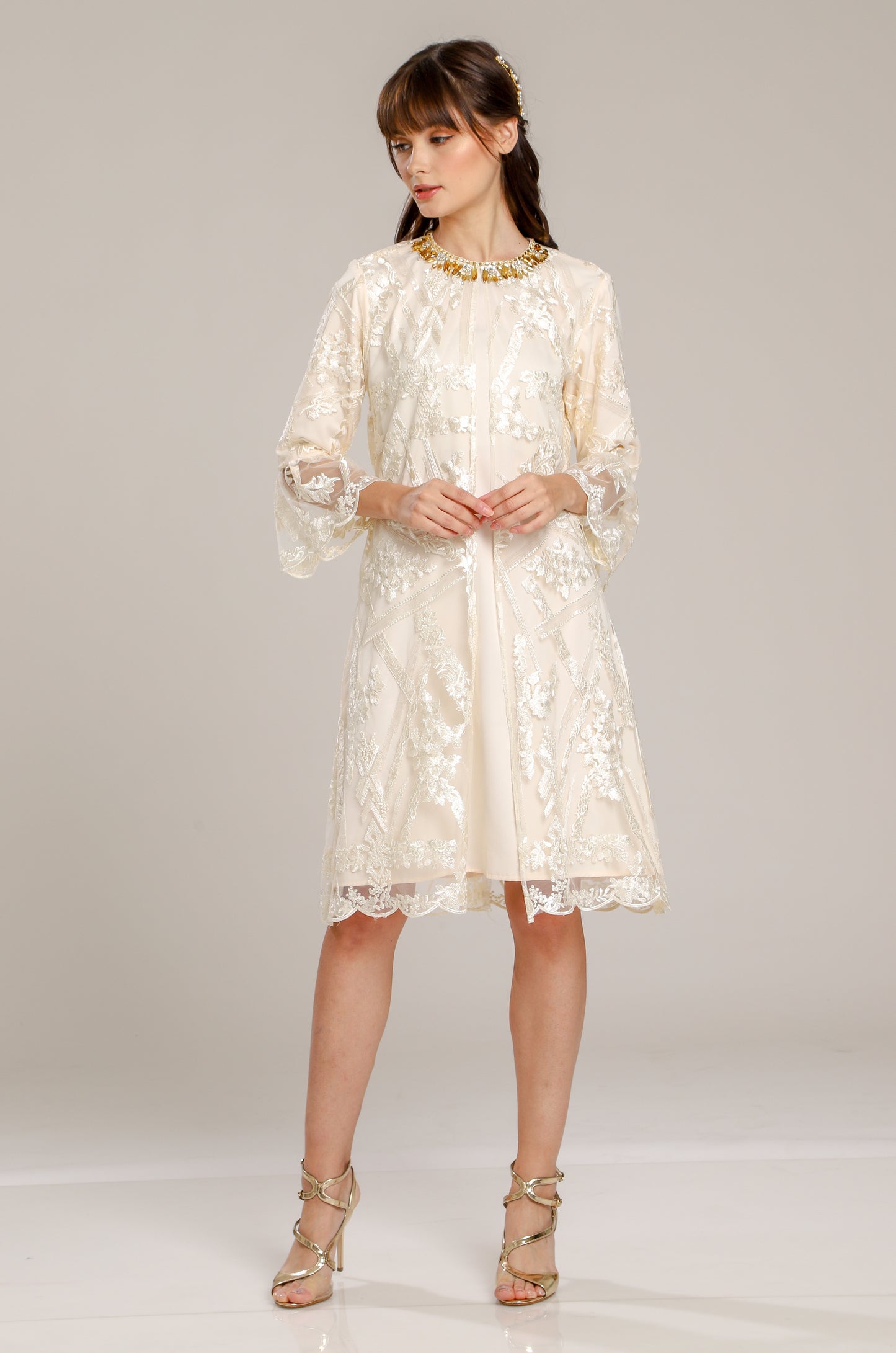 Fearless - White Lace Midi Dress