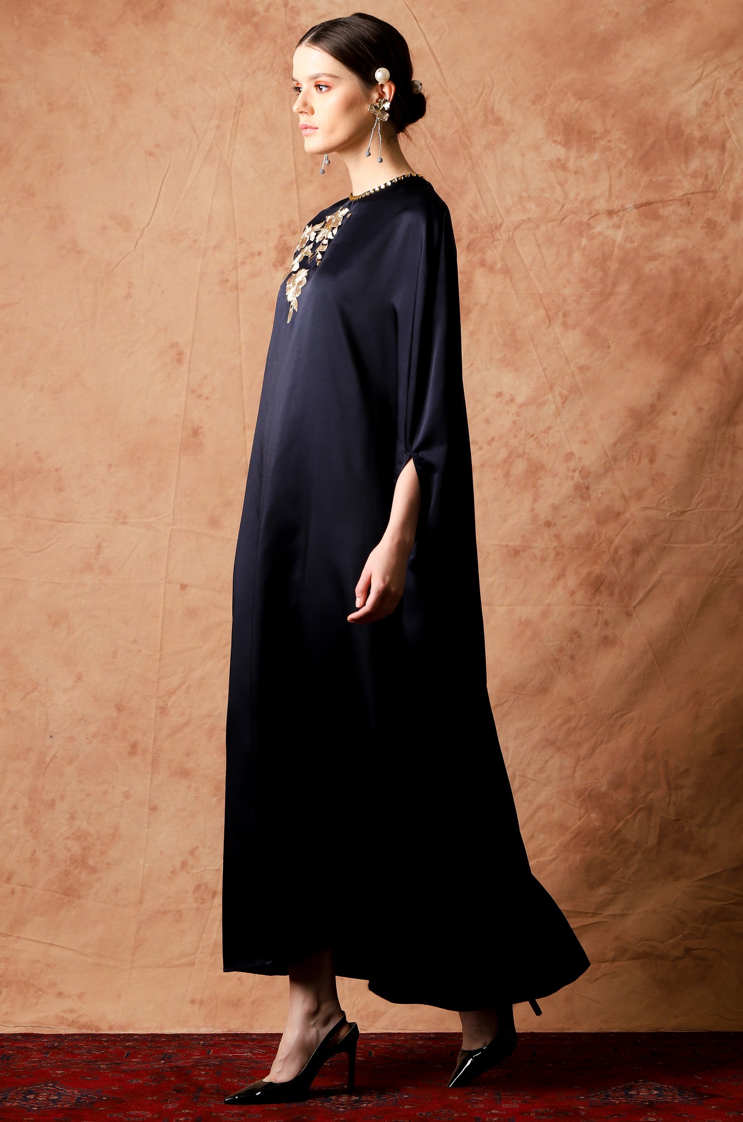 Brave - Navy with Embroidery Kaftan