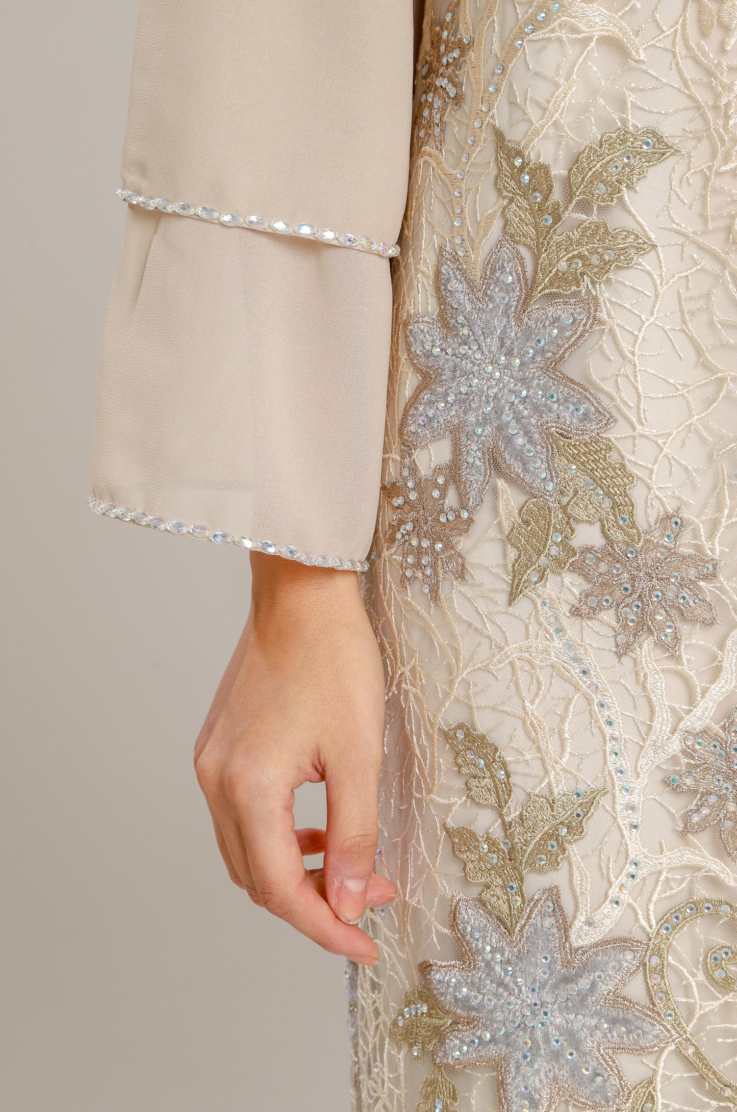 Kindness - Beige Mint Garden Maxi Dress