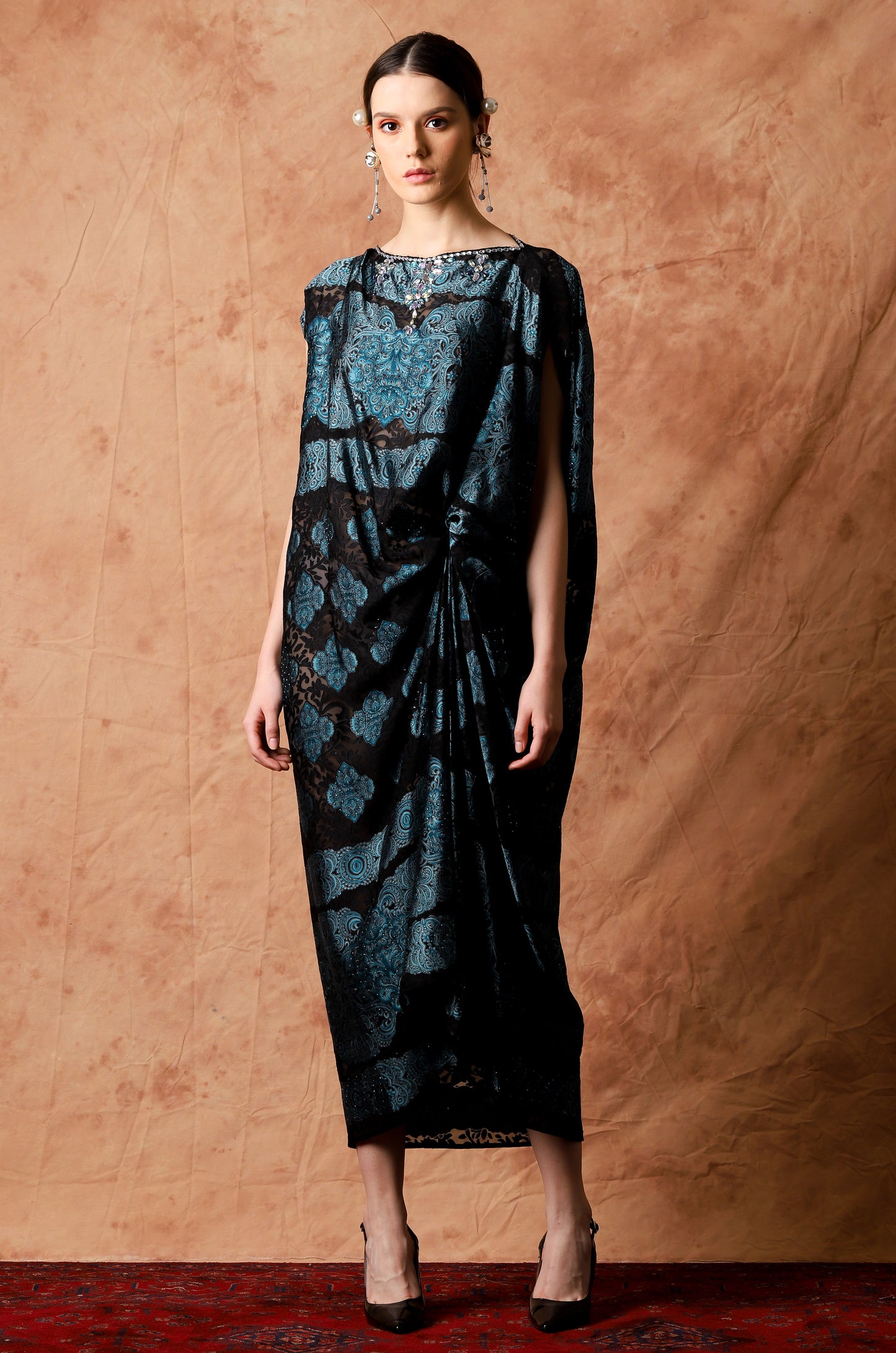 Modesty - Blue Baroque Kaftan