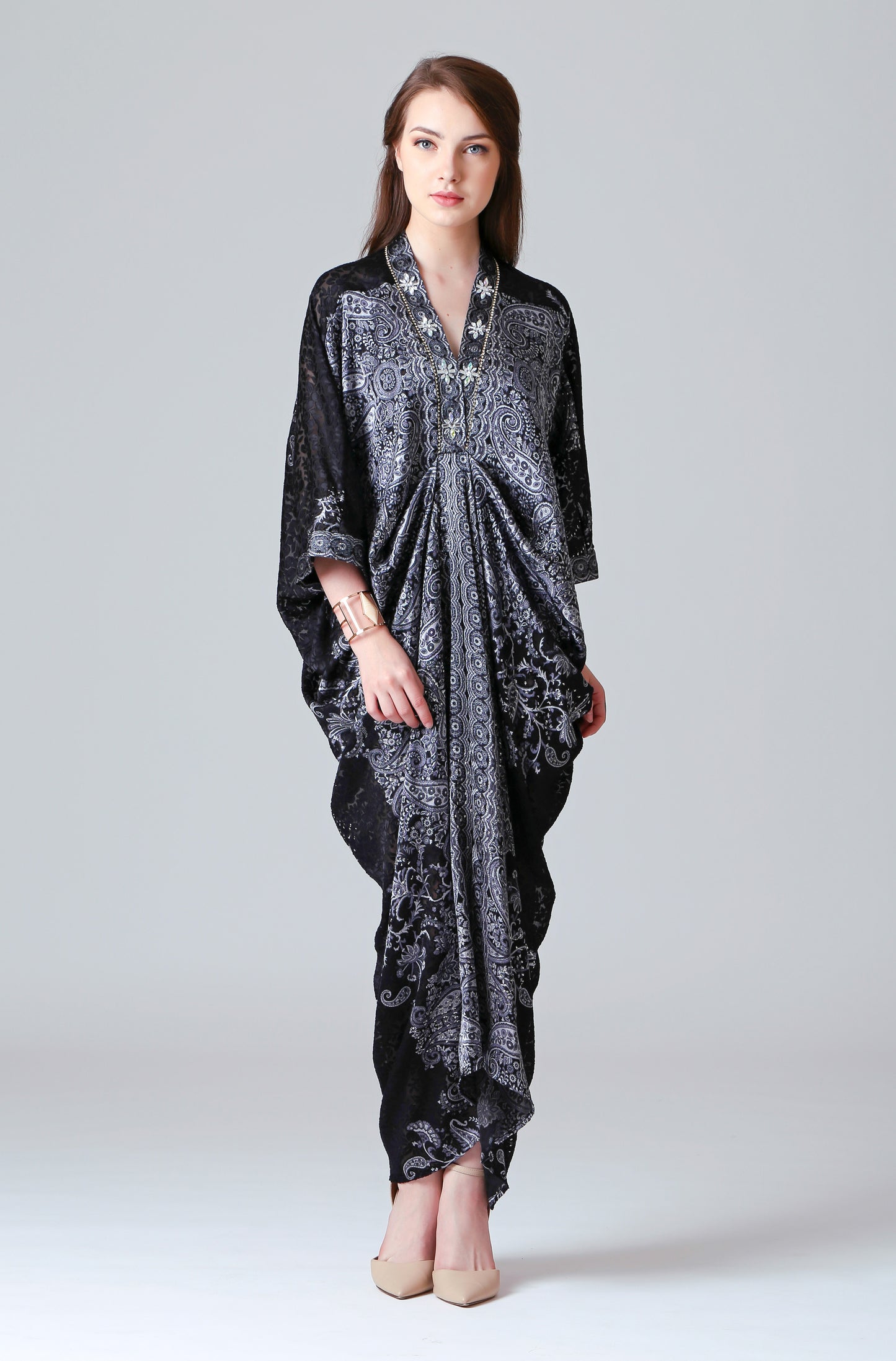 Humble - Grey Black Paisley Kaftan