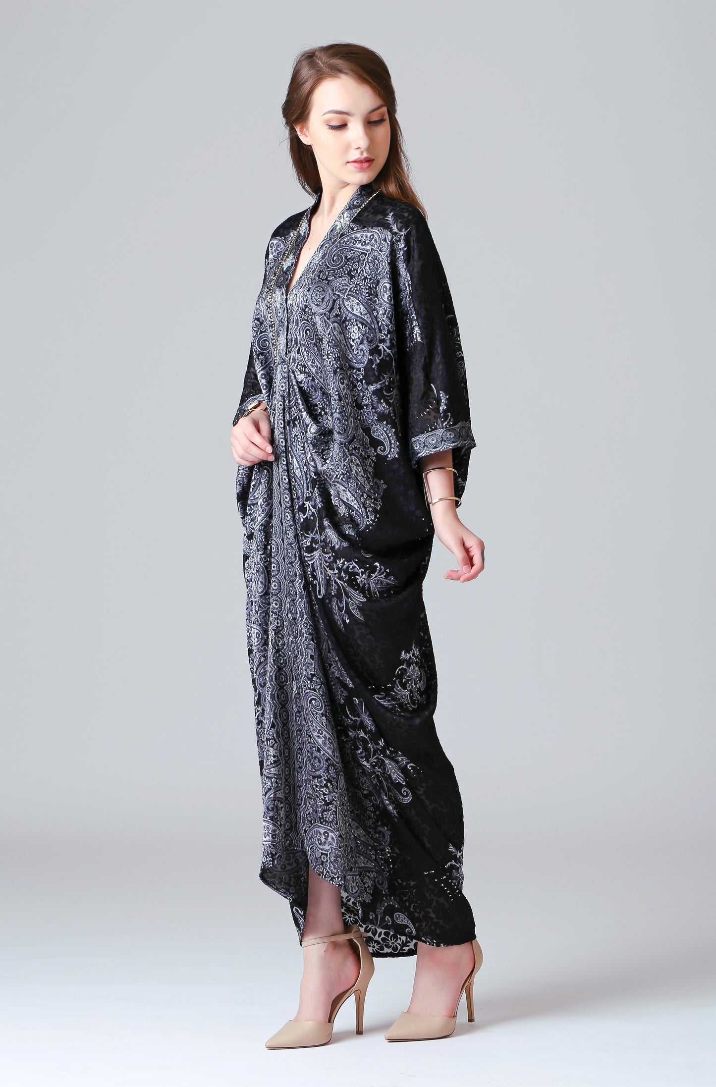 Humble - Grey Black Paisley Kaftan