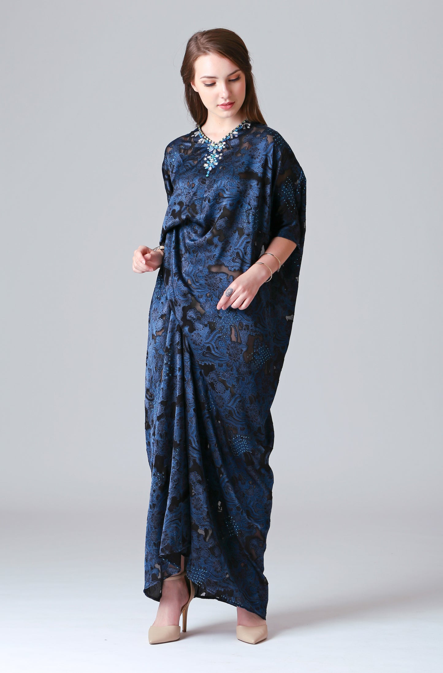 Wise - Blue Baroque Kaftan