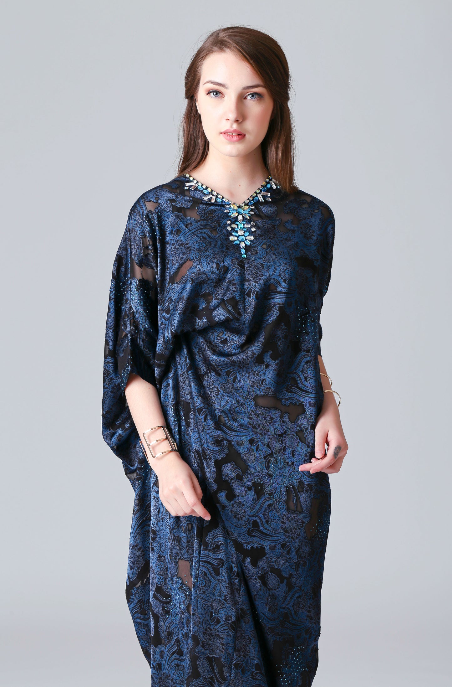 Wise - Blue Baroque Kaftan