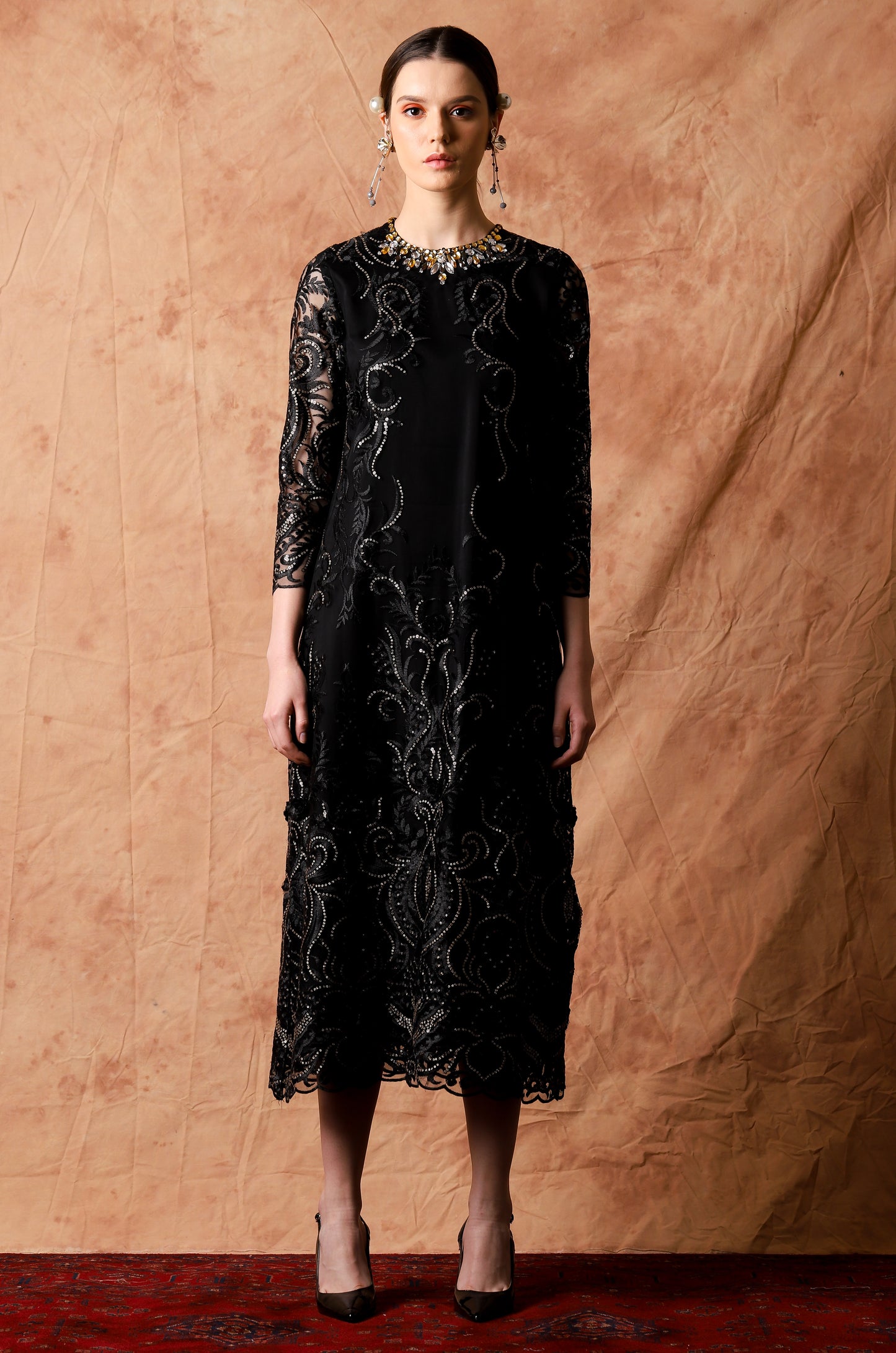 Kindness - Black Sequin Maxi Dress