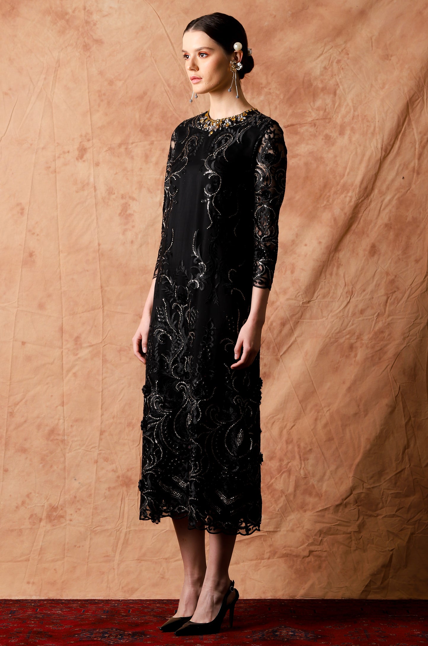 Kindness - Black Sequin Maxi Dress