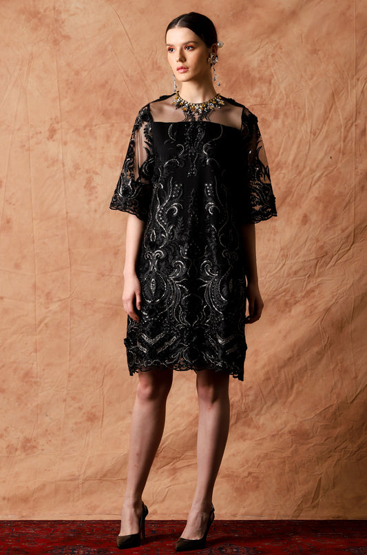Noble - Black Sequin Midi Dress