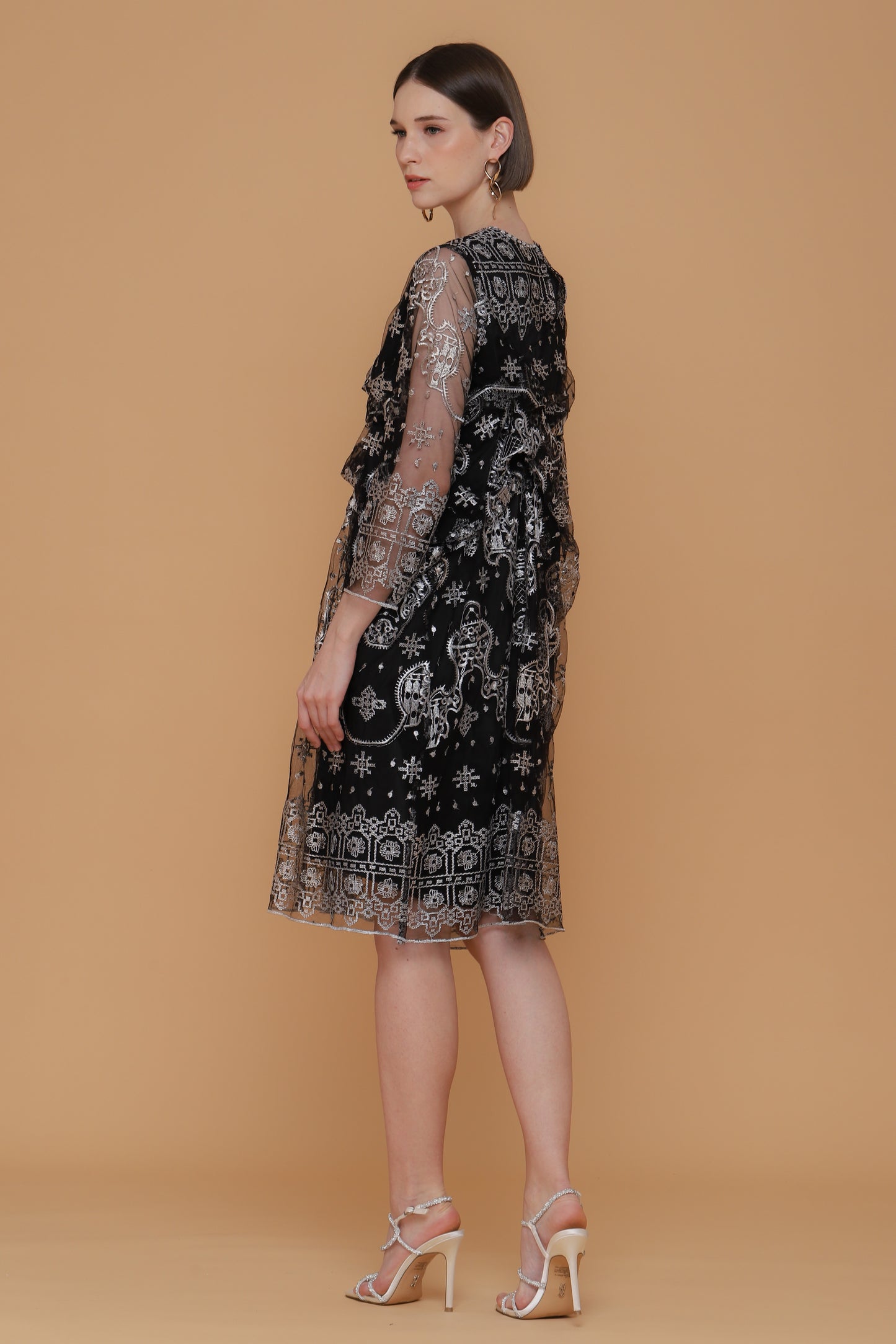 Tenderly - Black Lacey Midi Dress