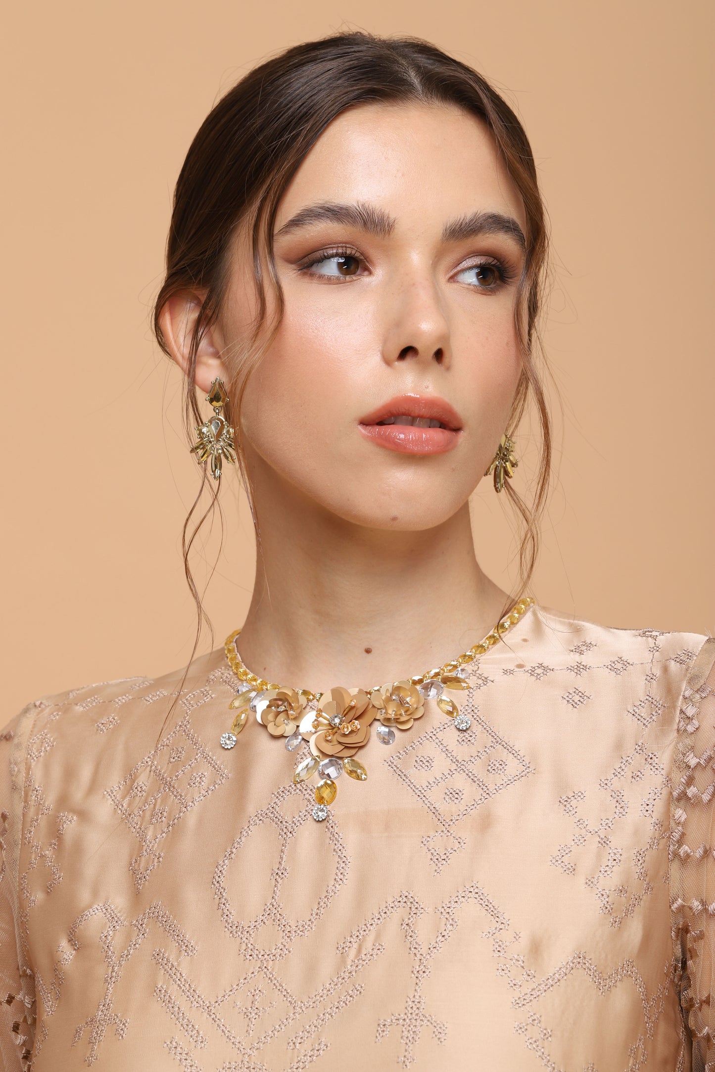 Kindness - Gold Embroidery Ethnic Maxi Dress