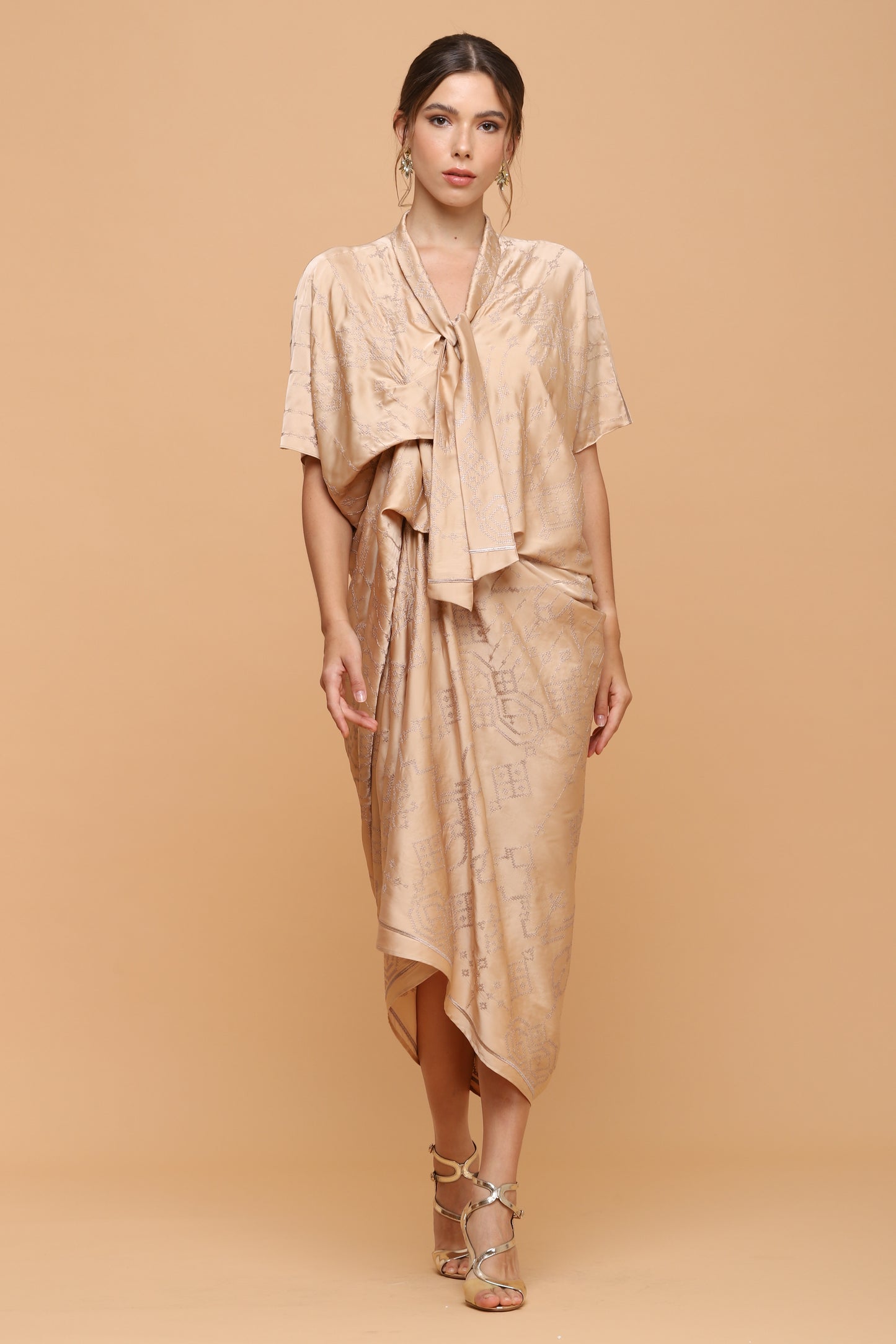 Charm - Grey Embroidery Kaftan