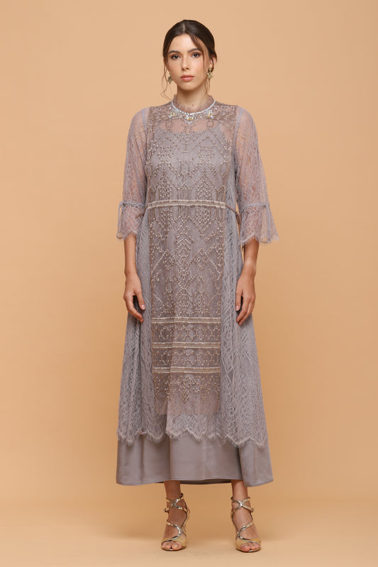 Brave - Grey Ethnic Maxi Dress
