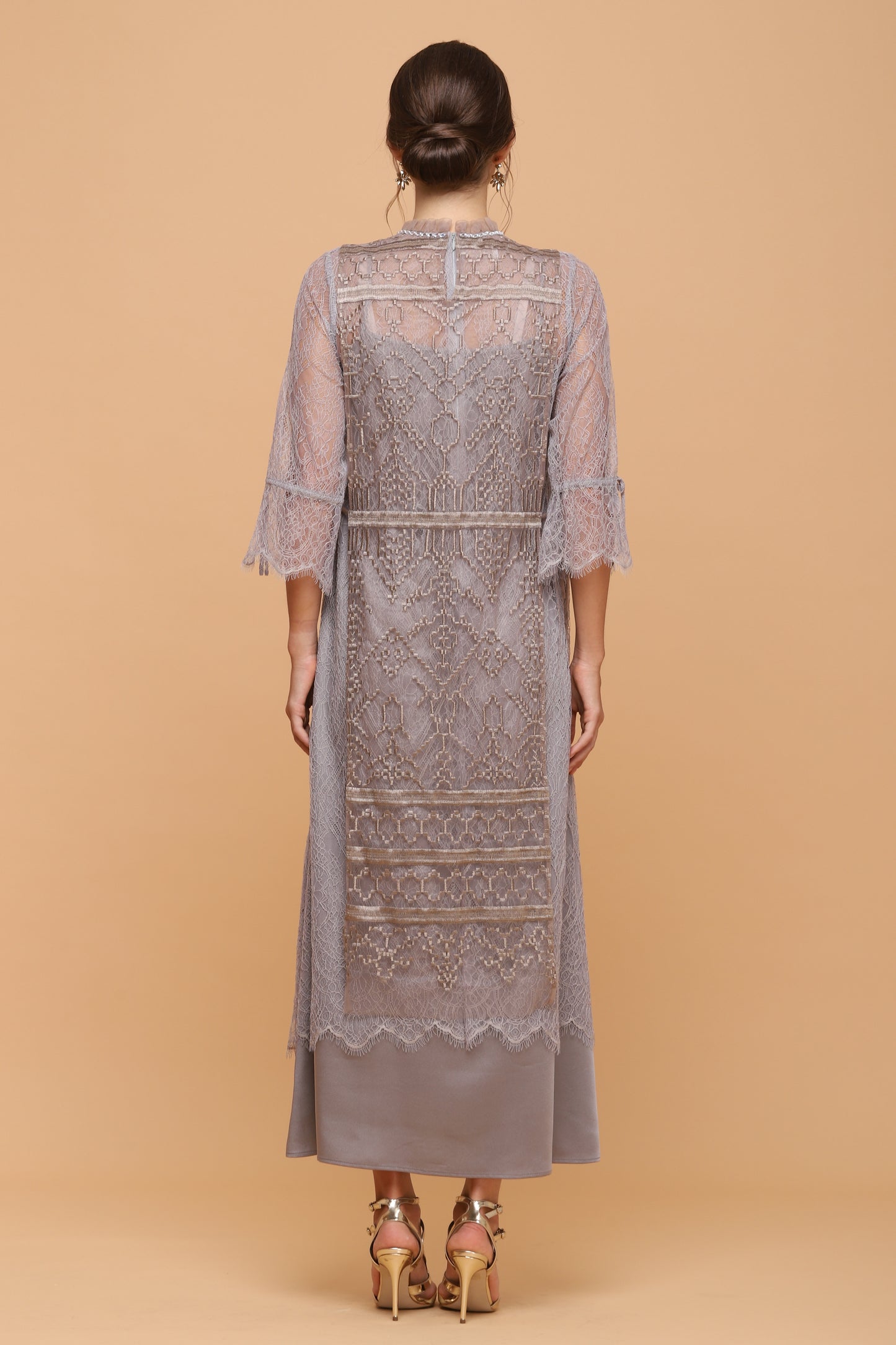 Brave - Grey Ethnic Maxi Dress