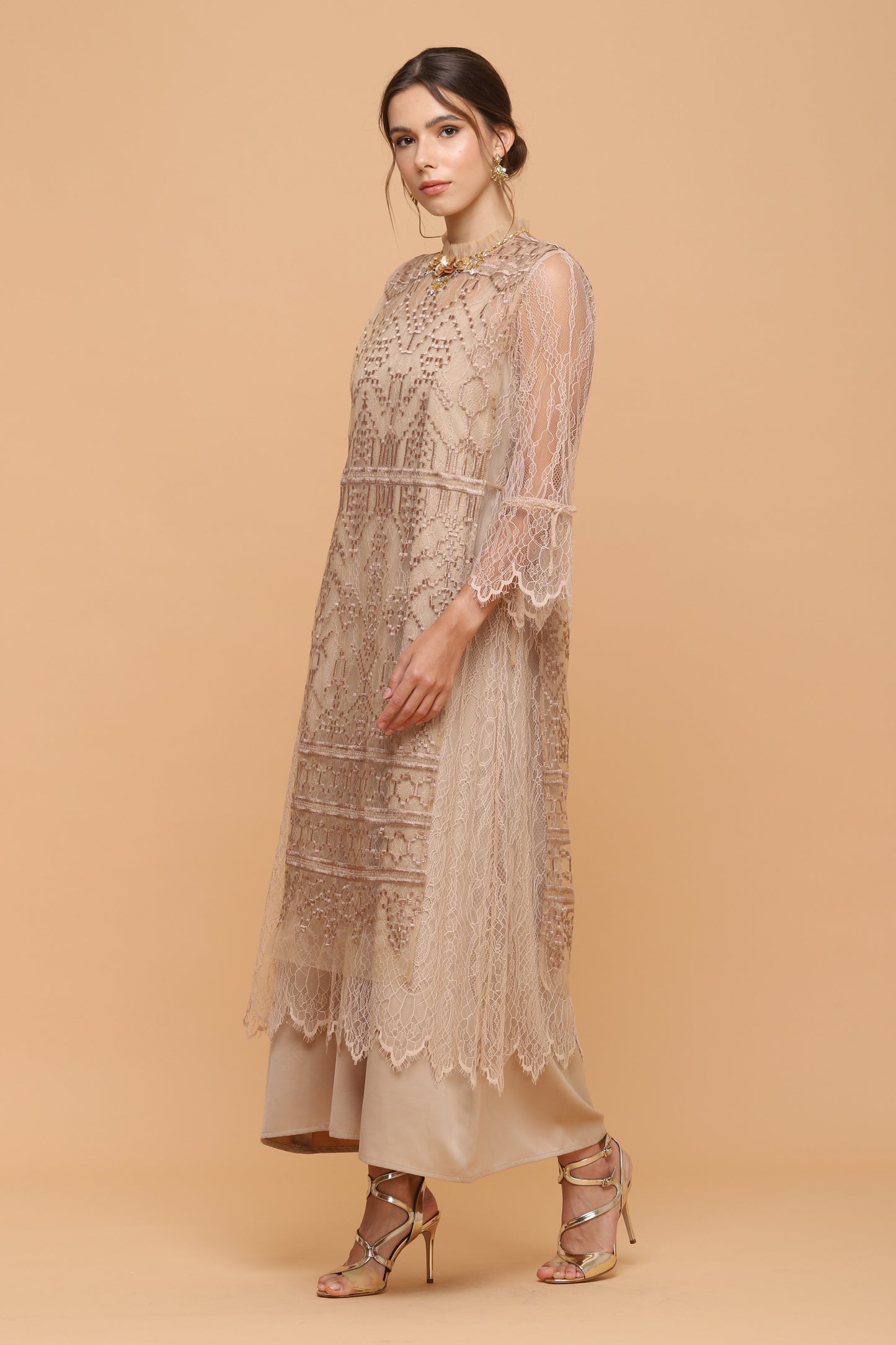 Brave - Gold Ethnic Maxi Dress (Inner Included)