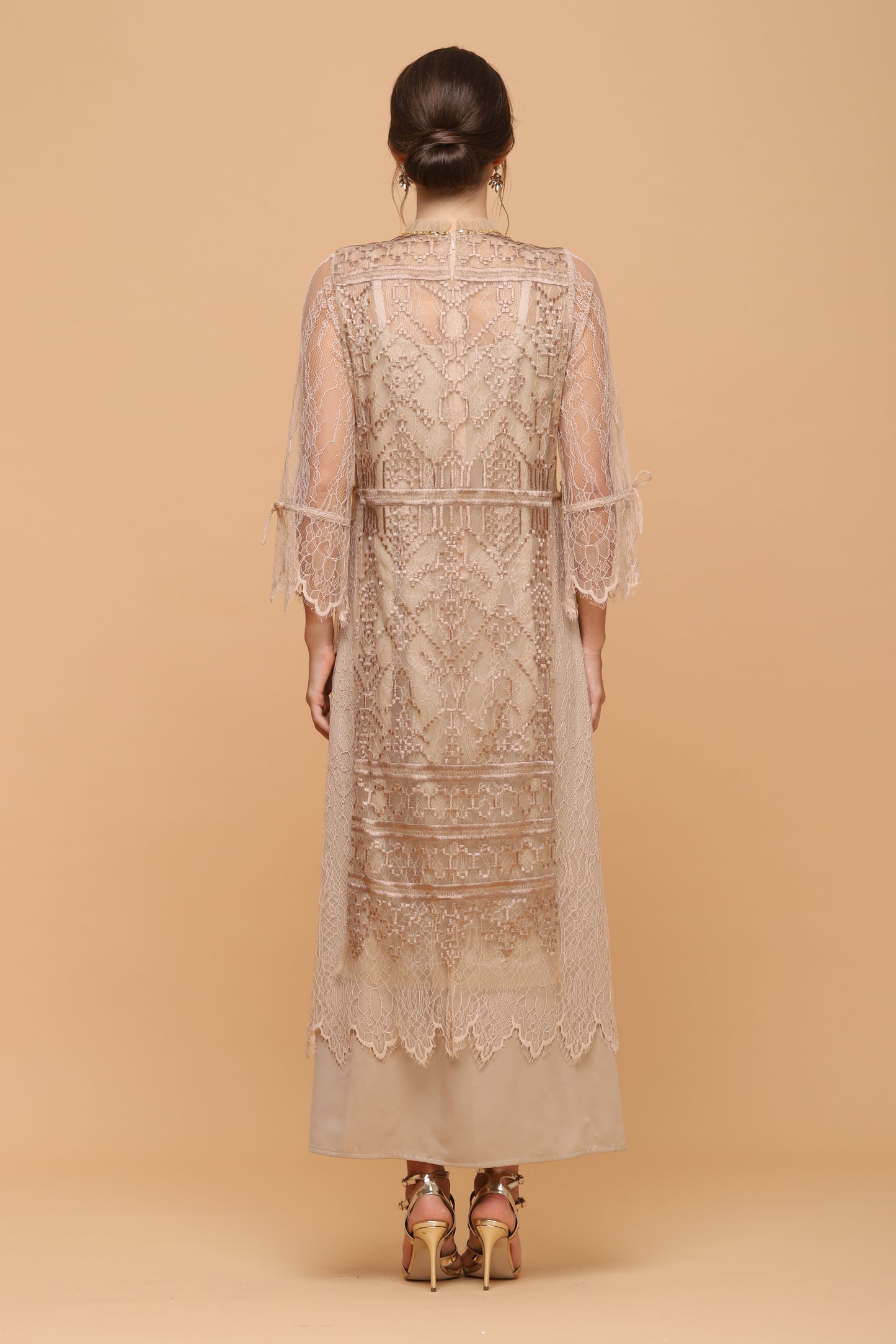 Brave - Gold Ethnic Maxi Dress (Inner Included)