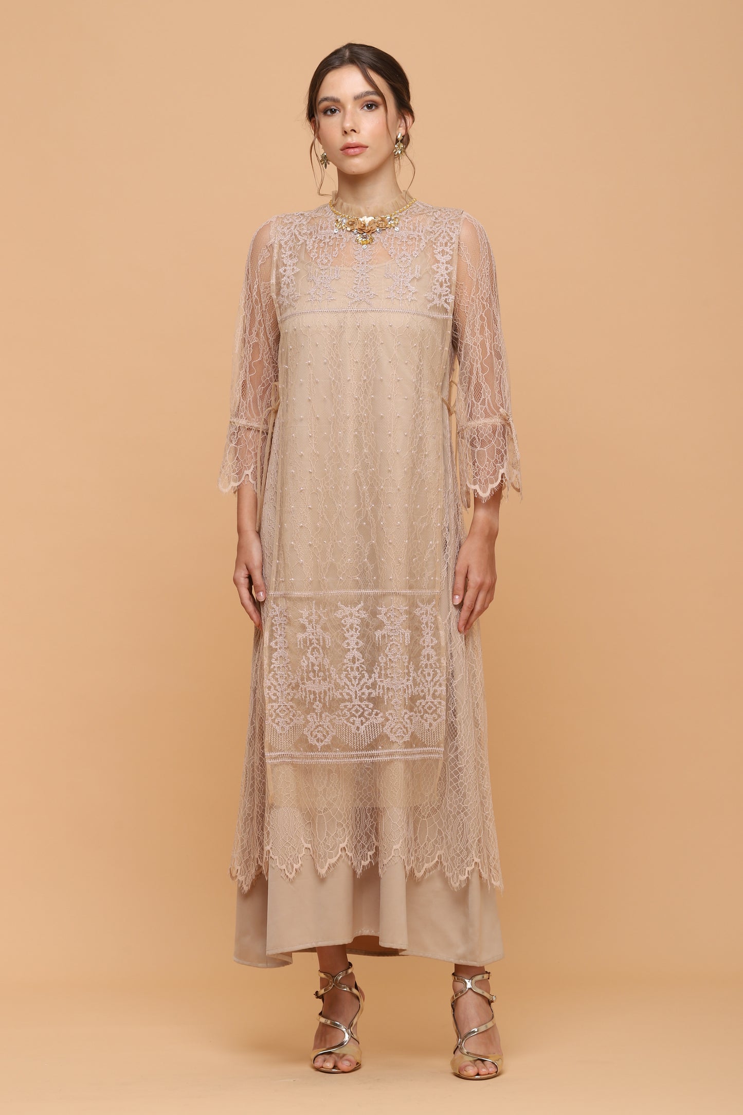 Brave - Soft Ethnic Lace Maxi Dress