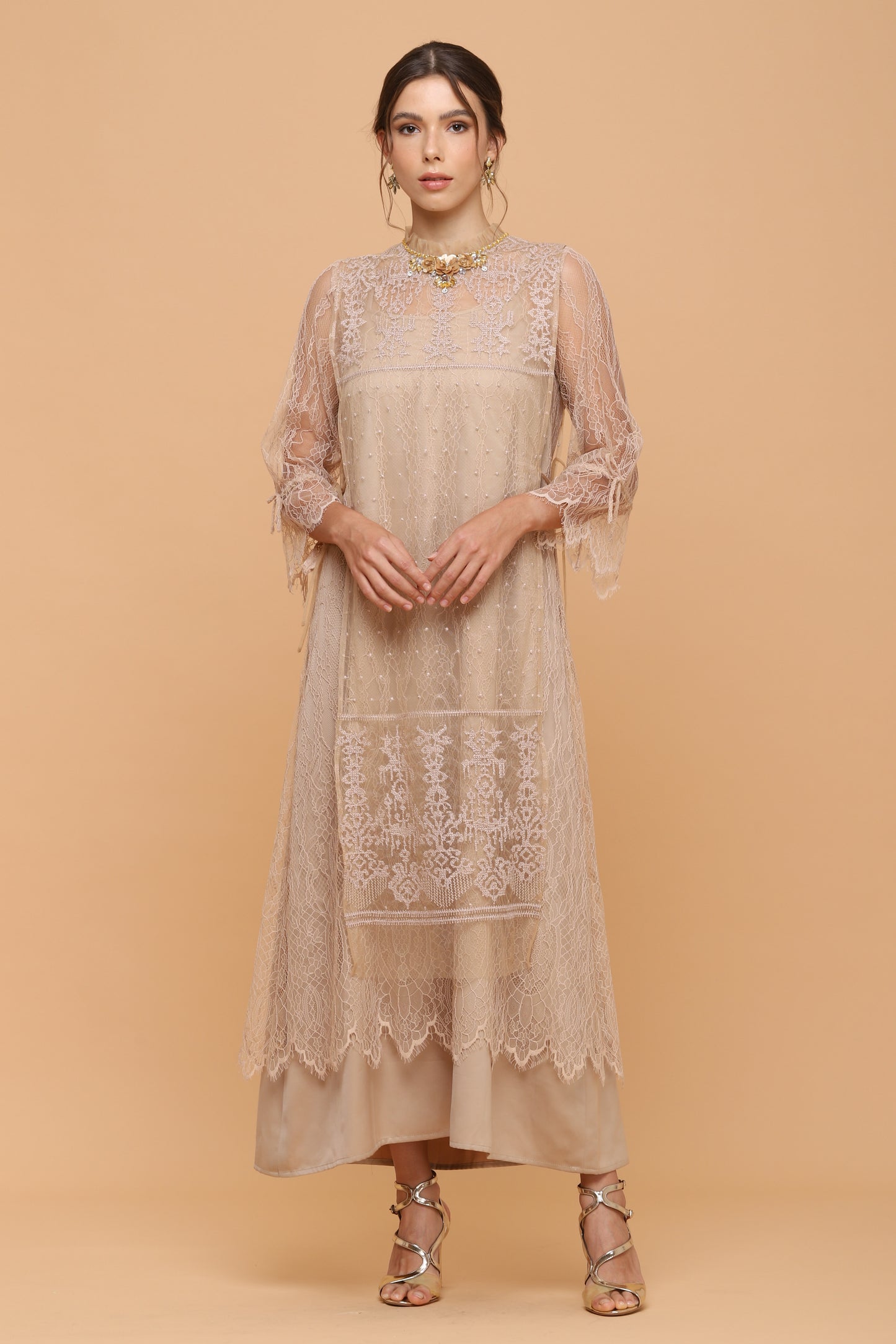 Brave - Soft Ethnic Lace Maxi Dress