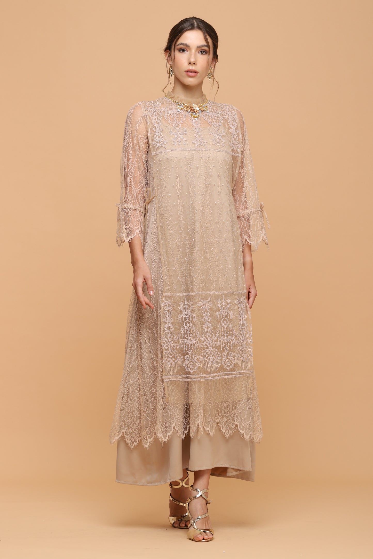 Brave - Soft Ethnic Lace Maxi Dress