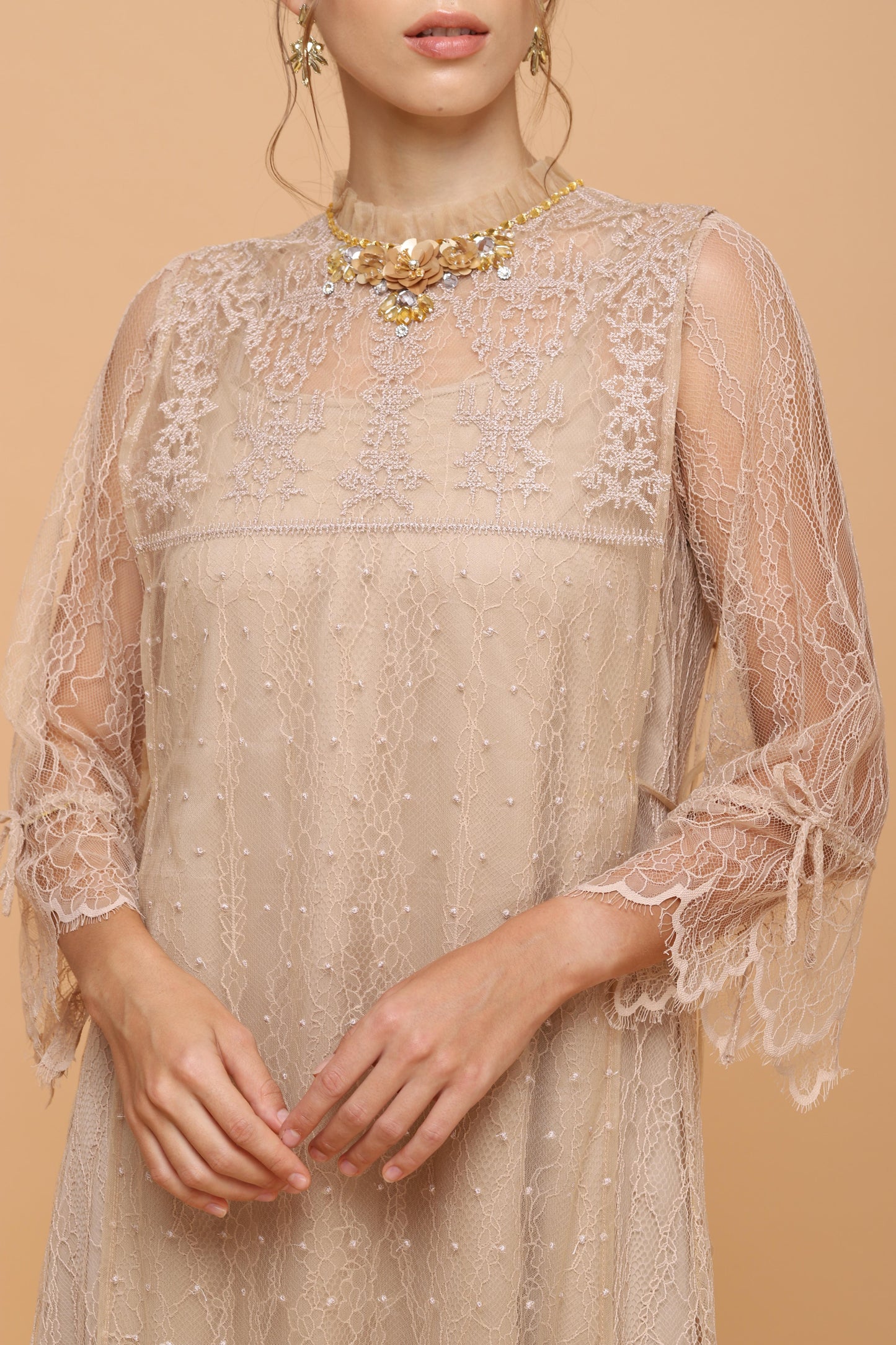 Brave - Soft Ethnic Lace Maxi Dress