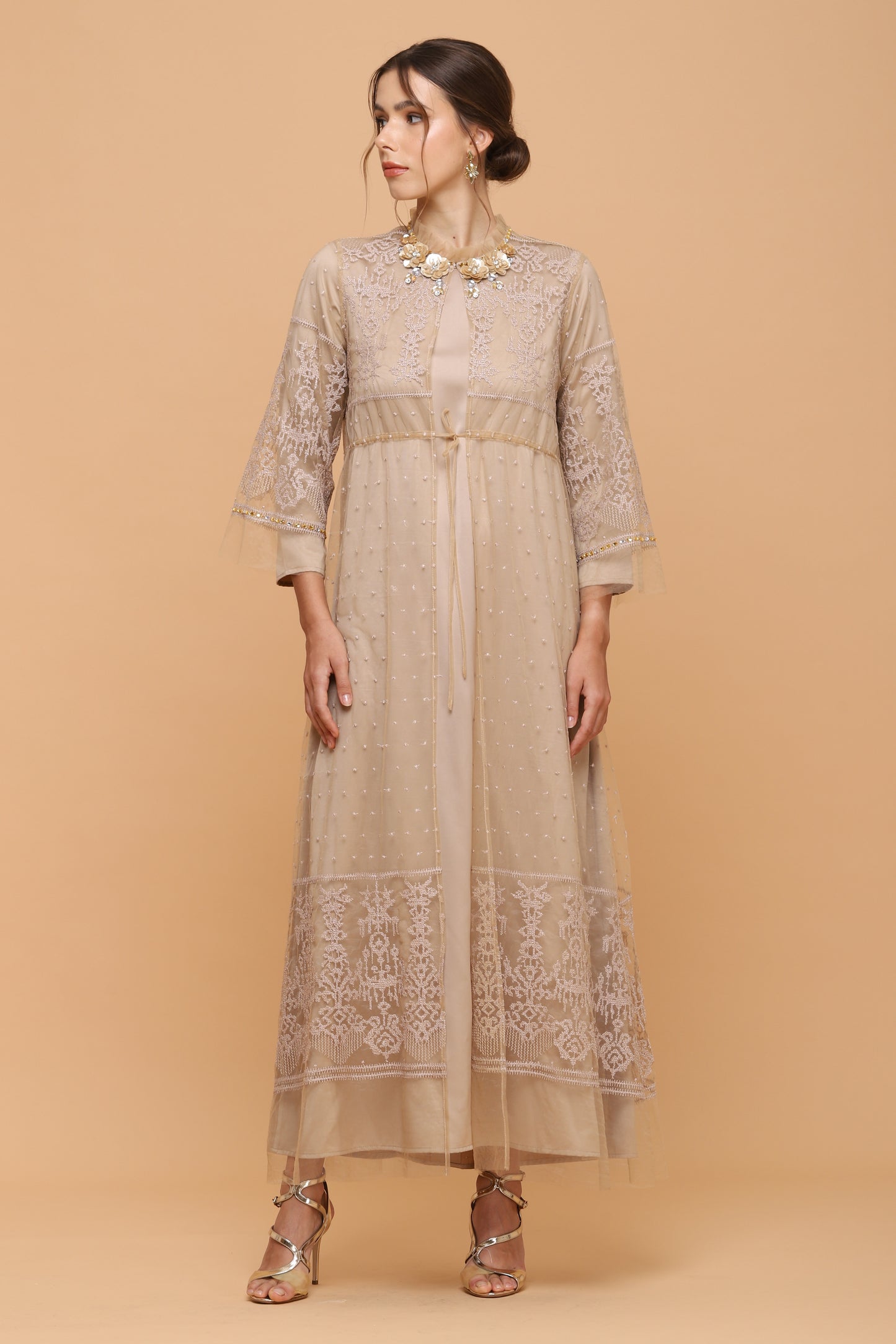 Fearless - Soft Ethnic Lace Maci Dress