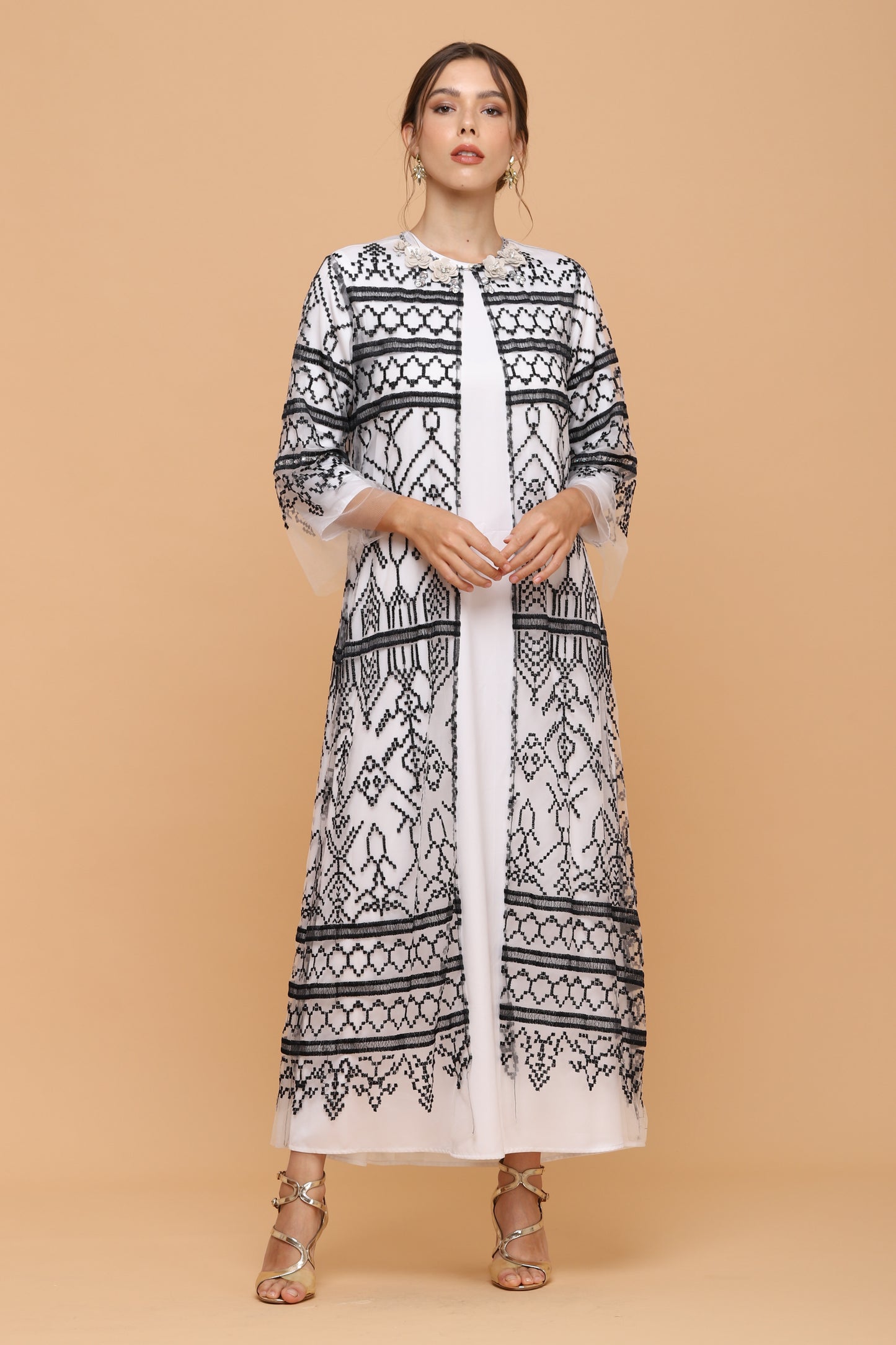 Loyal - Black and White Ethnic Outerwear (Inner Included)