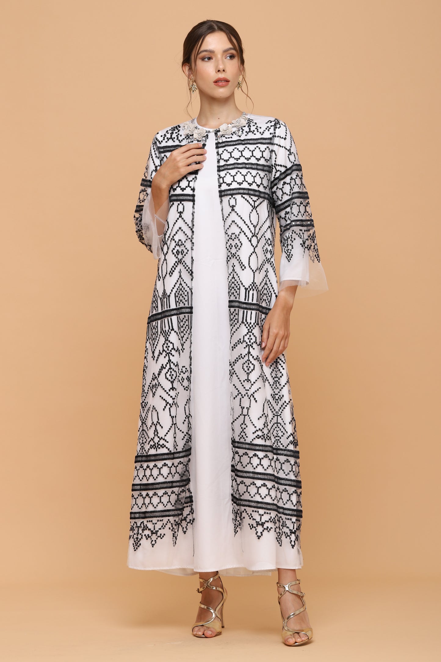 Loyal - Black and White Ethnic Outerwear (Inner Included)