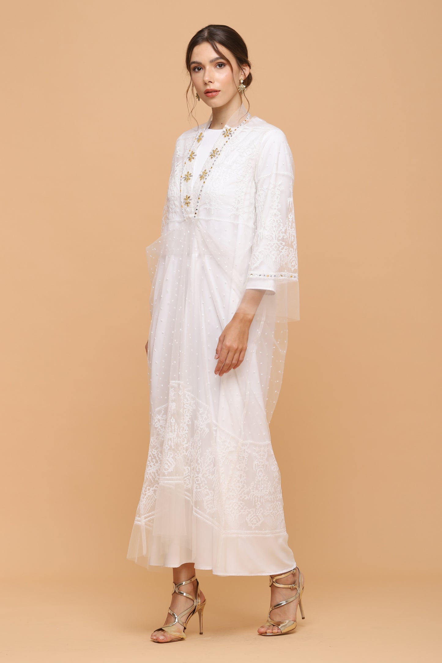 Humble - Soft Ethnic White Lace Kaftan