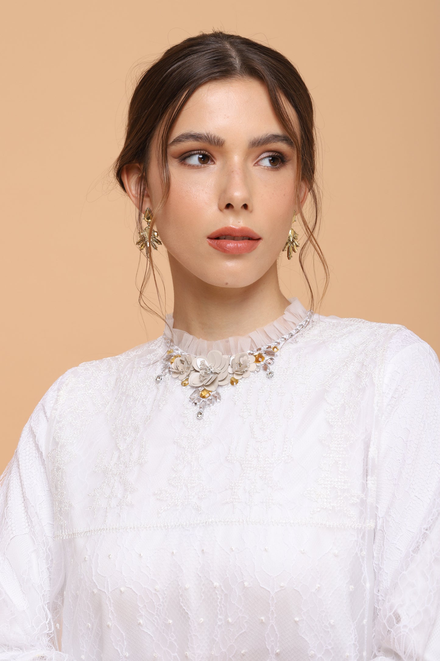 Brave - Soft Ethnic White Lace Kaftan