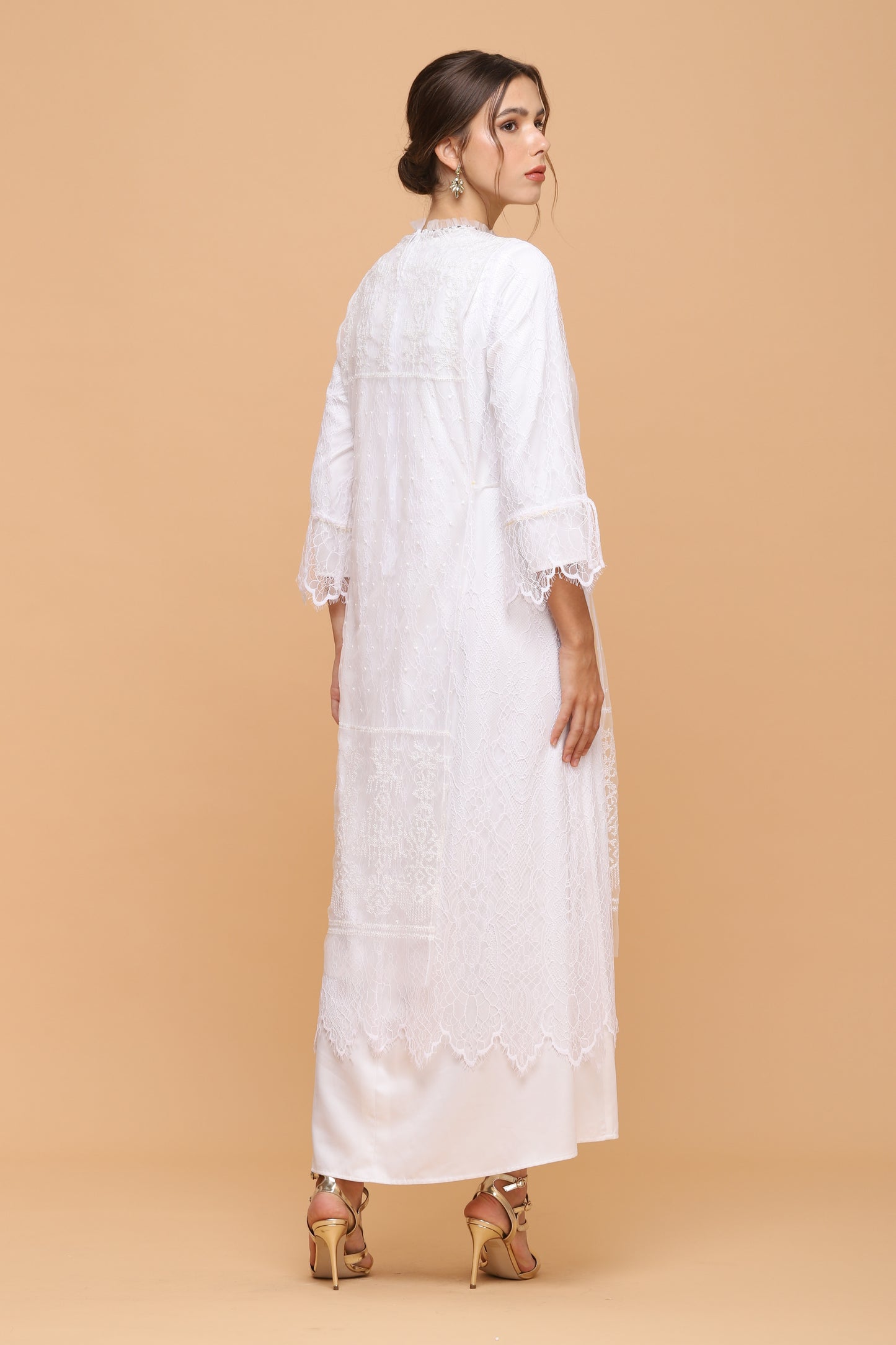 Brave - Soft Ethnic White Lace Kaftan