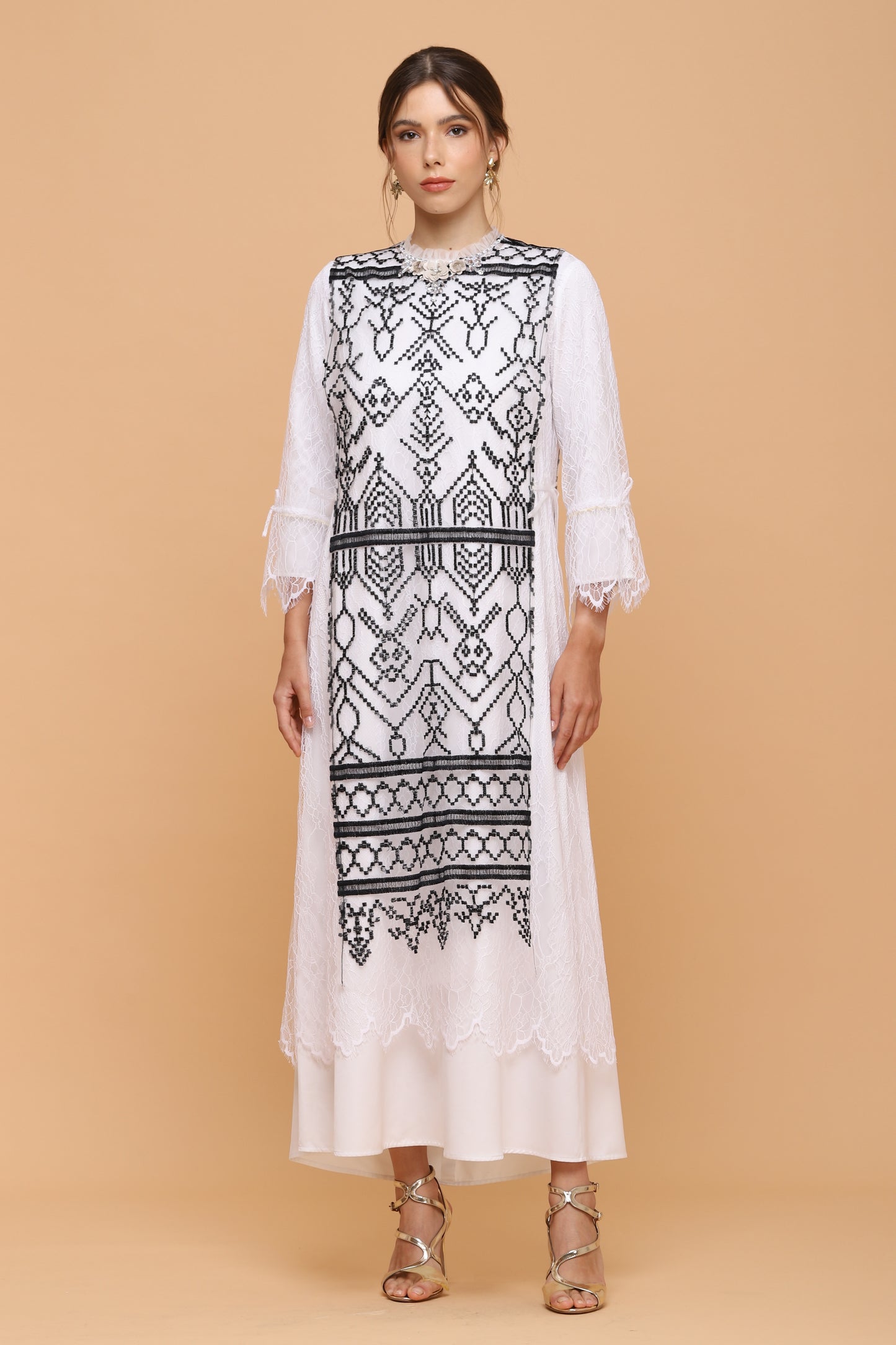 Brave - Black and White Ethnic Dress