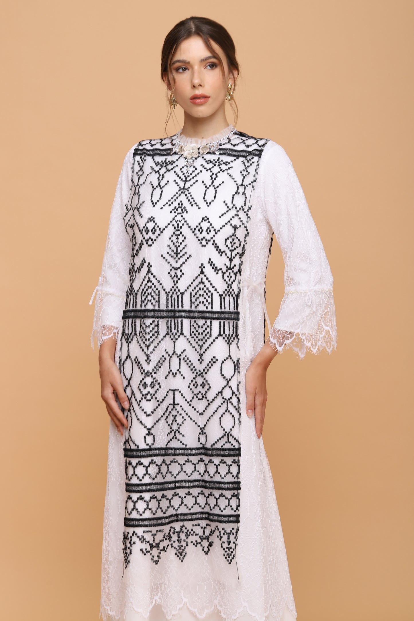 Brave - Black and White Ethnic Dress