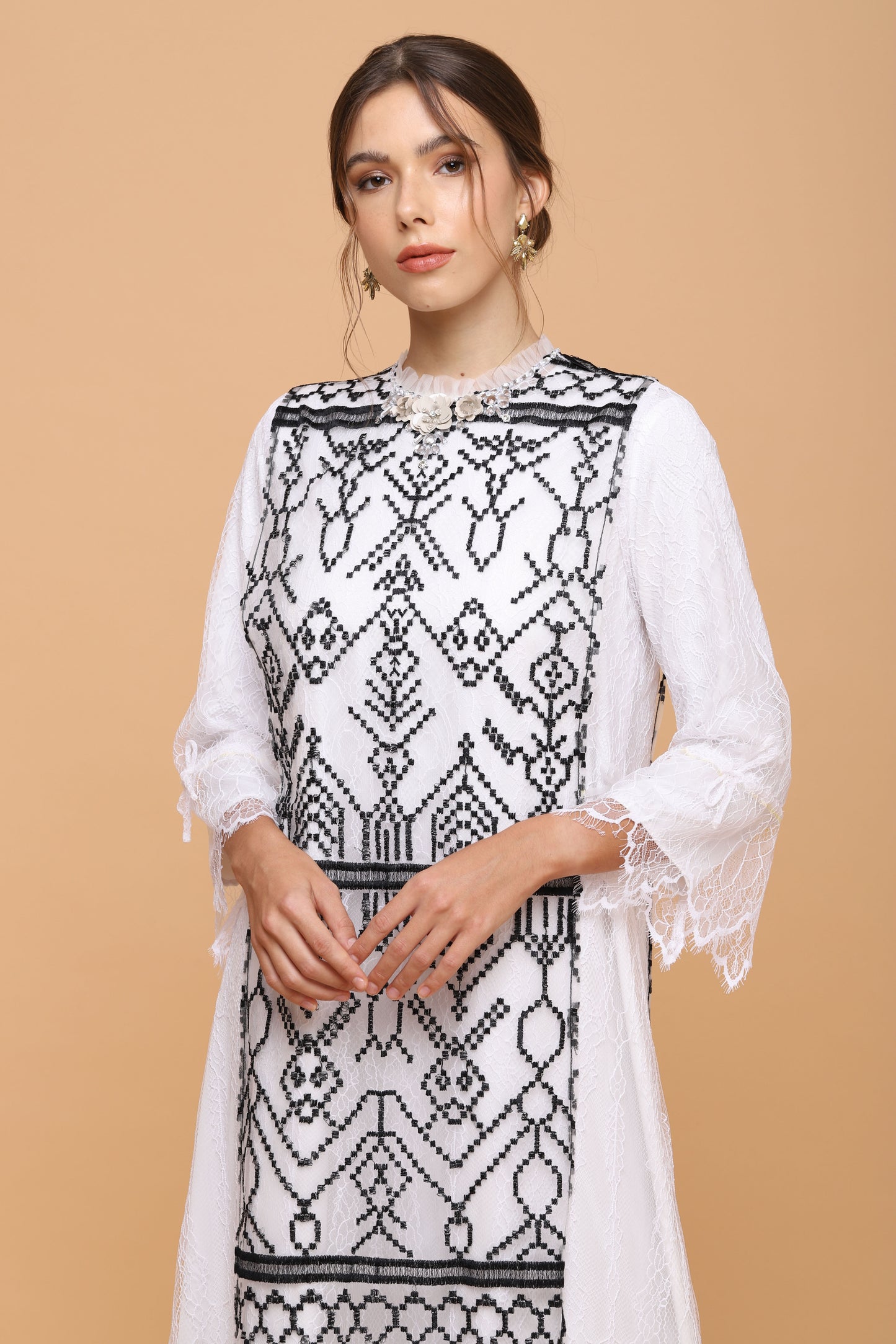 Brave - Black and White Ethnic Dress