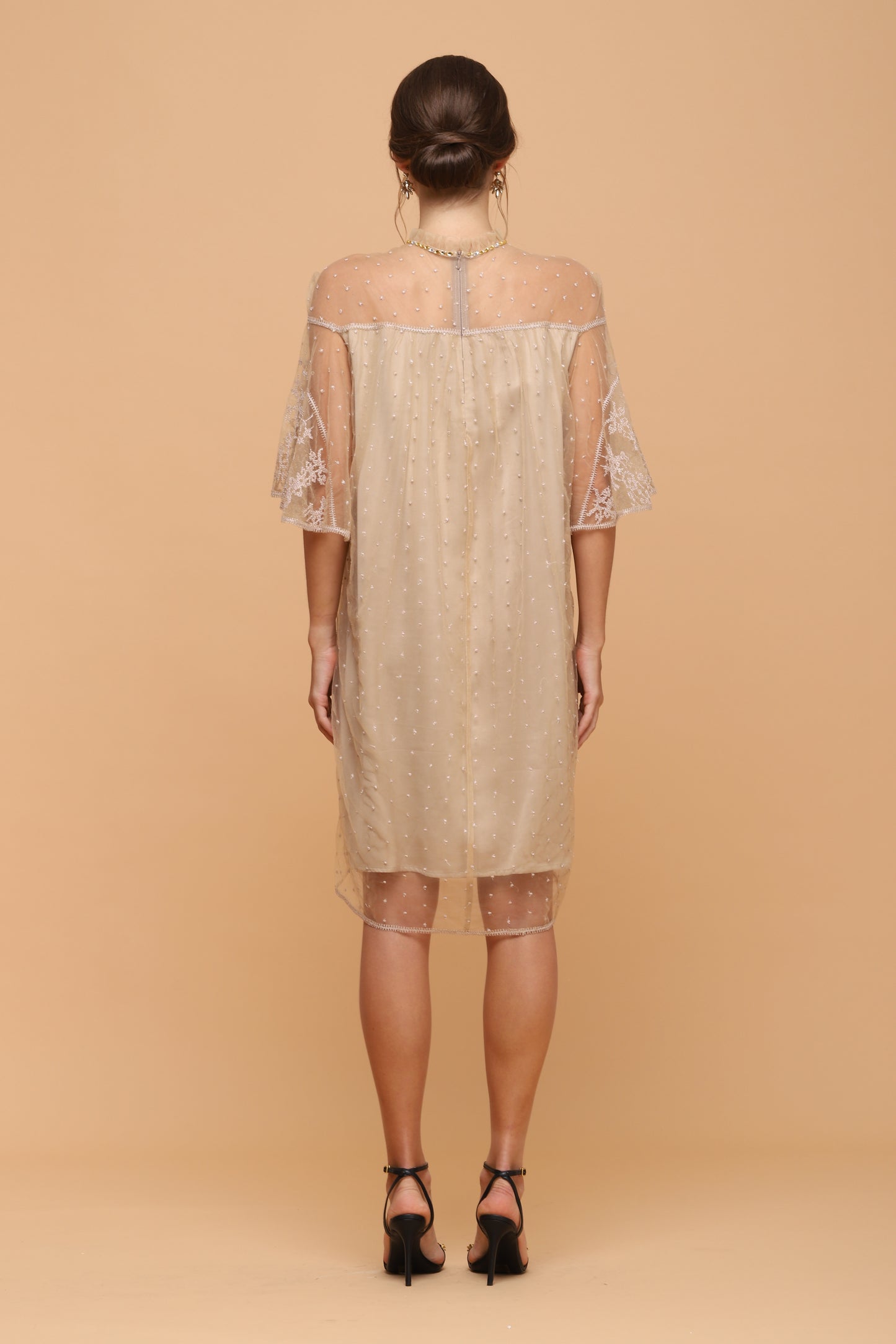 Classy - Beige Soft Ethnic Lace Dress