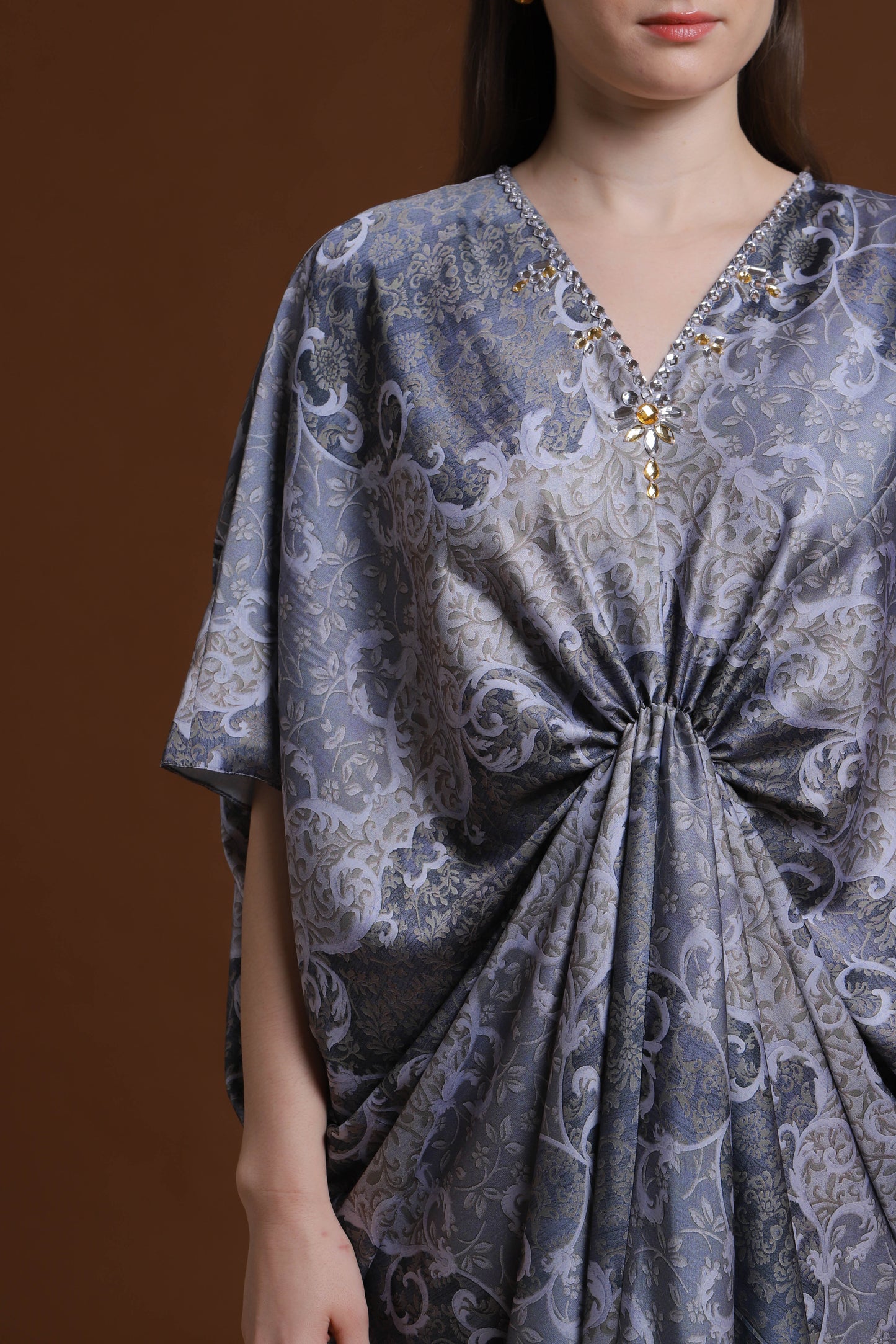 Gracious - Grey Baroque Kaftan