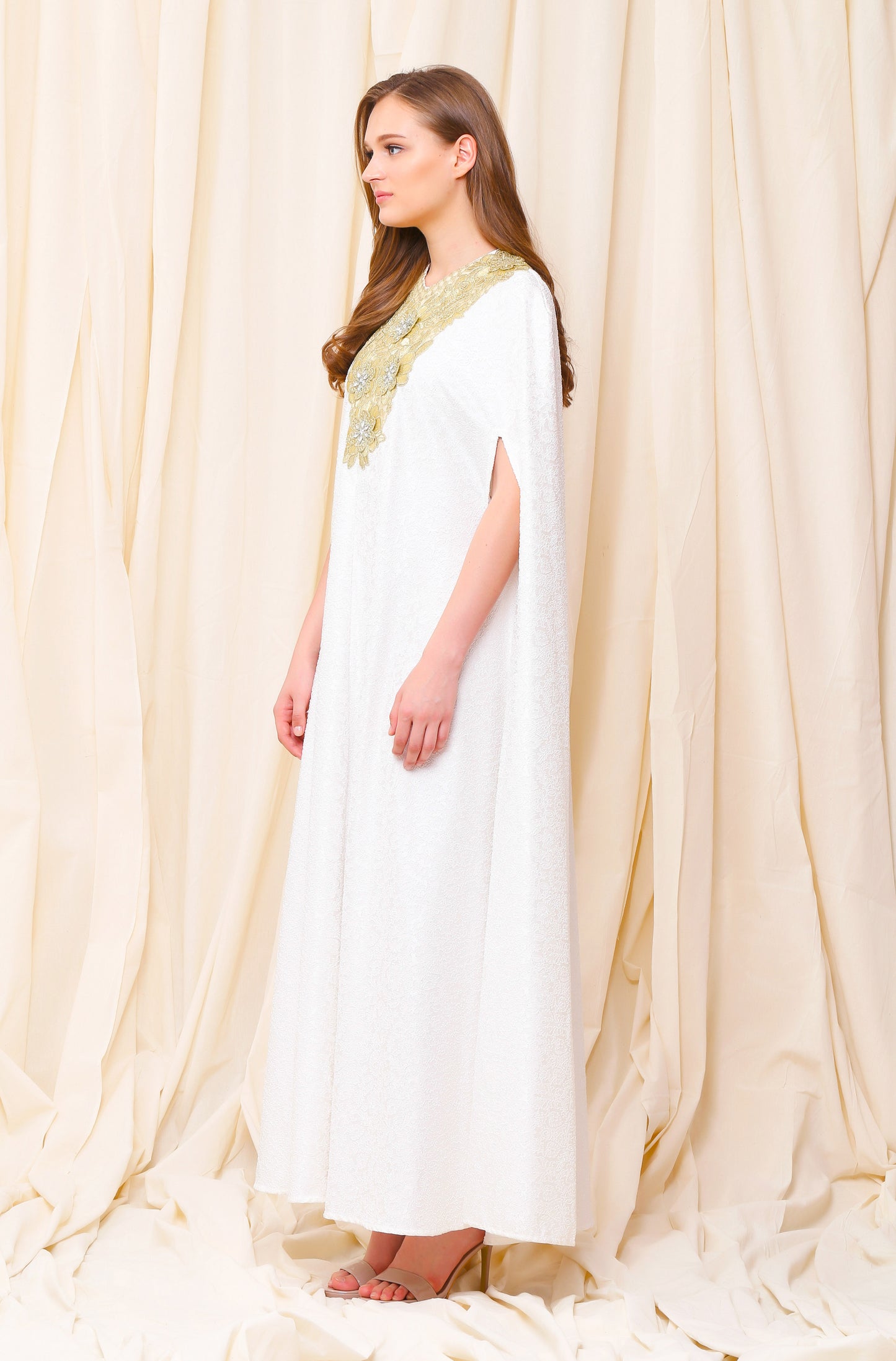 Brave - White Gold Embroidery Kaftan